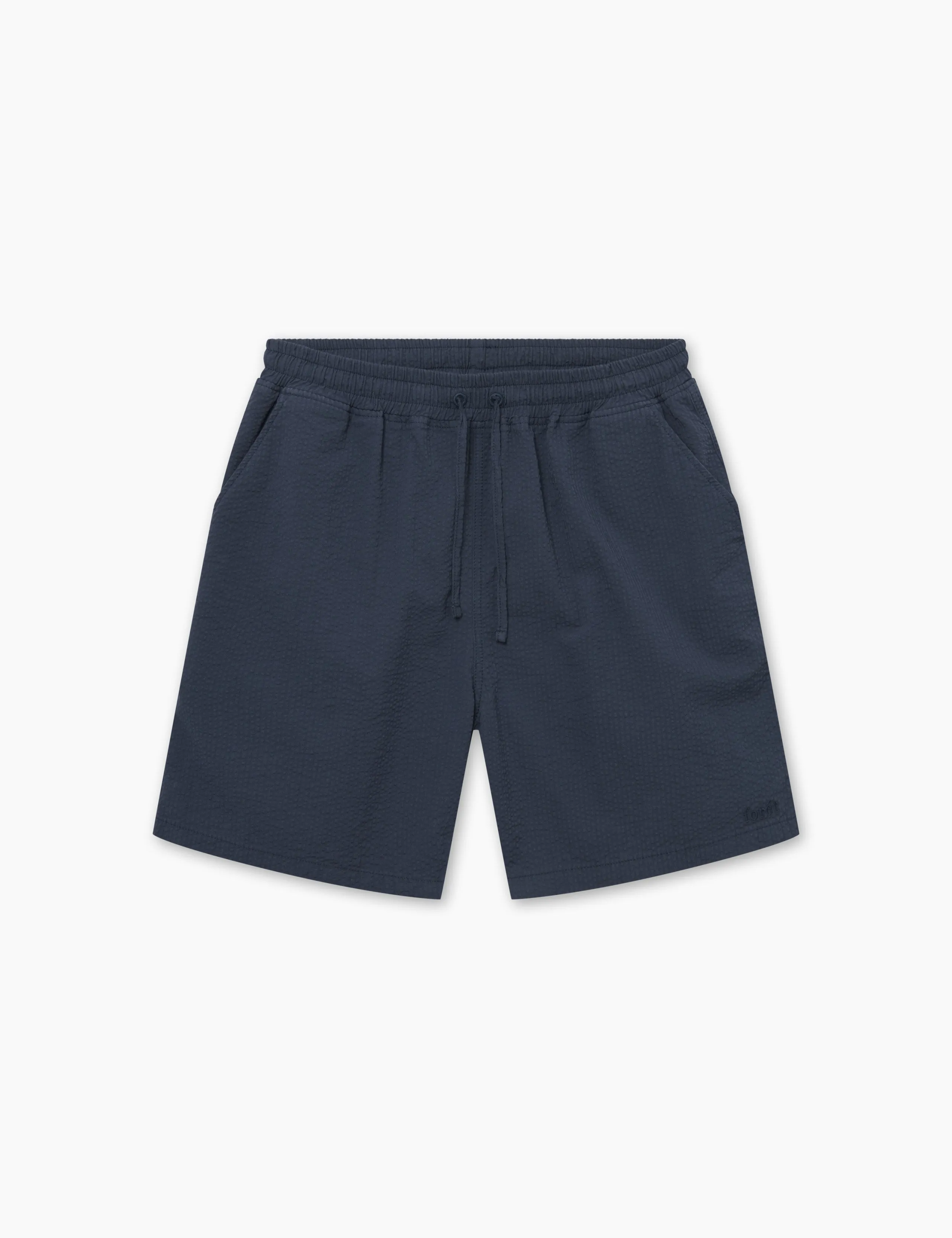 HUSH SEERSUCKER SHORTS - NAVY sold by Foret