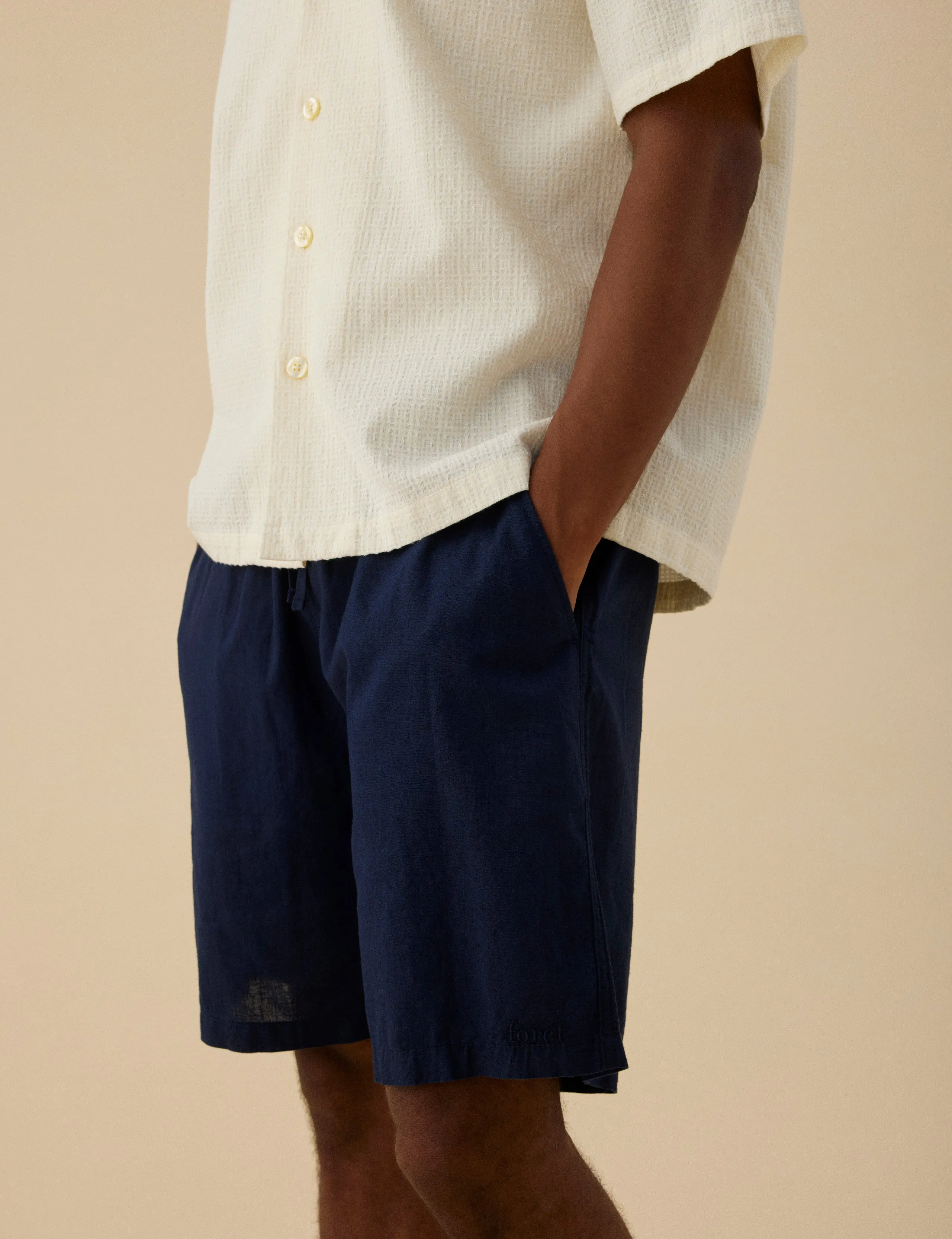 SERENE LINEN SHORTS - NAVY sold by Foret product image thumbnail 2