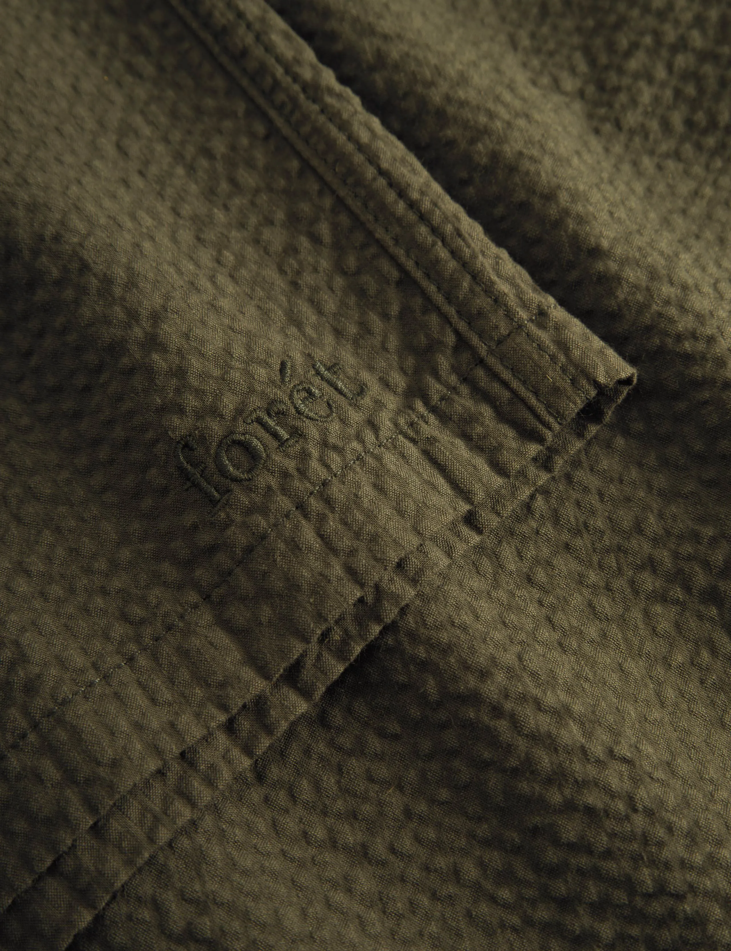 HUSH SEERSUCKER SHORTS - ARMY sold by Foret product image thumbnail 4