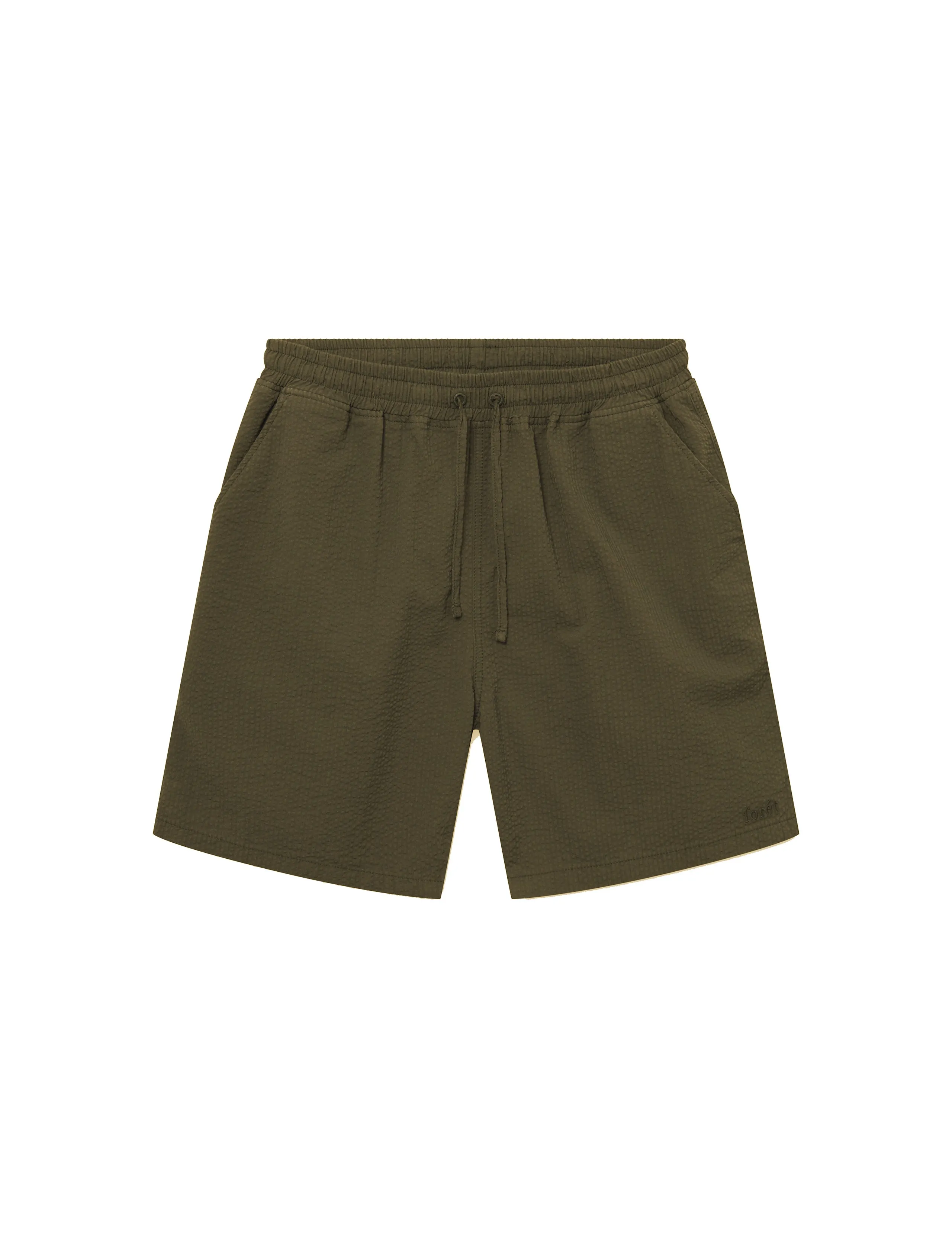 HUSH SEERSUCKER SHORTS - ARMY sold by Foret