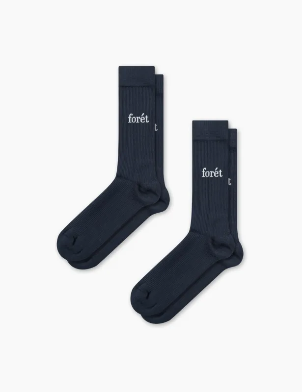WALK SOCKS 2-PACK - NAVY/WHITE made by Foret
