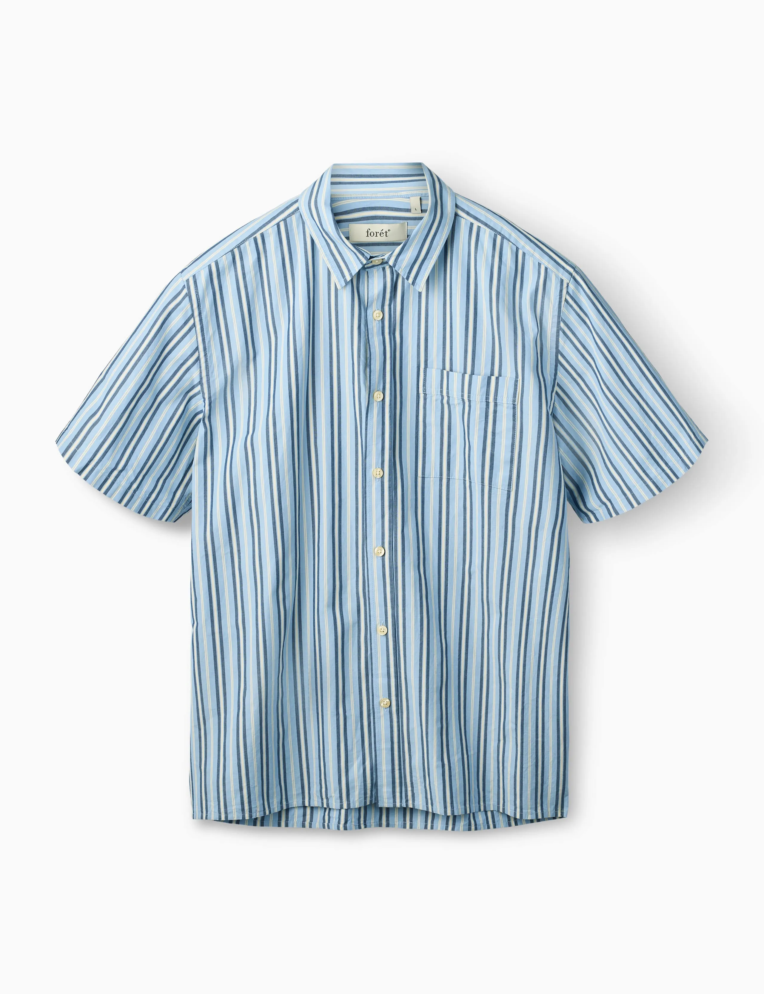 ATLAS POPLIN SHIRT - LIGHT BLUE STRIPE sold by Foret