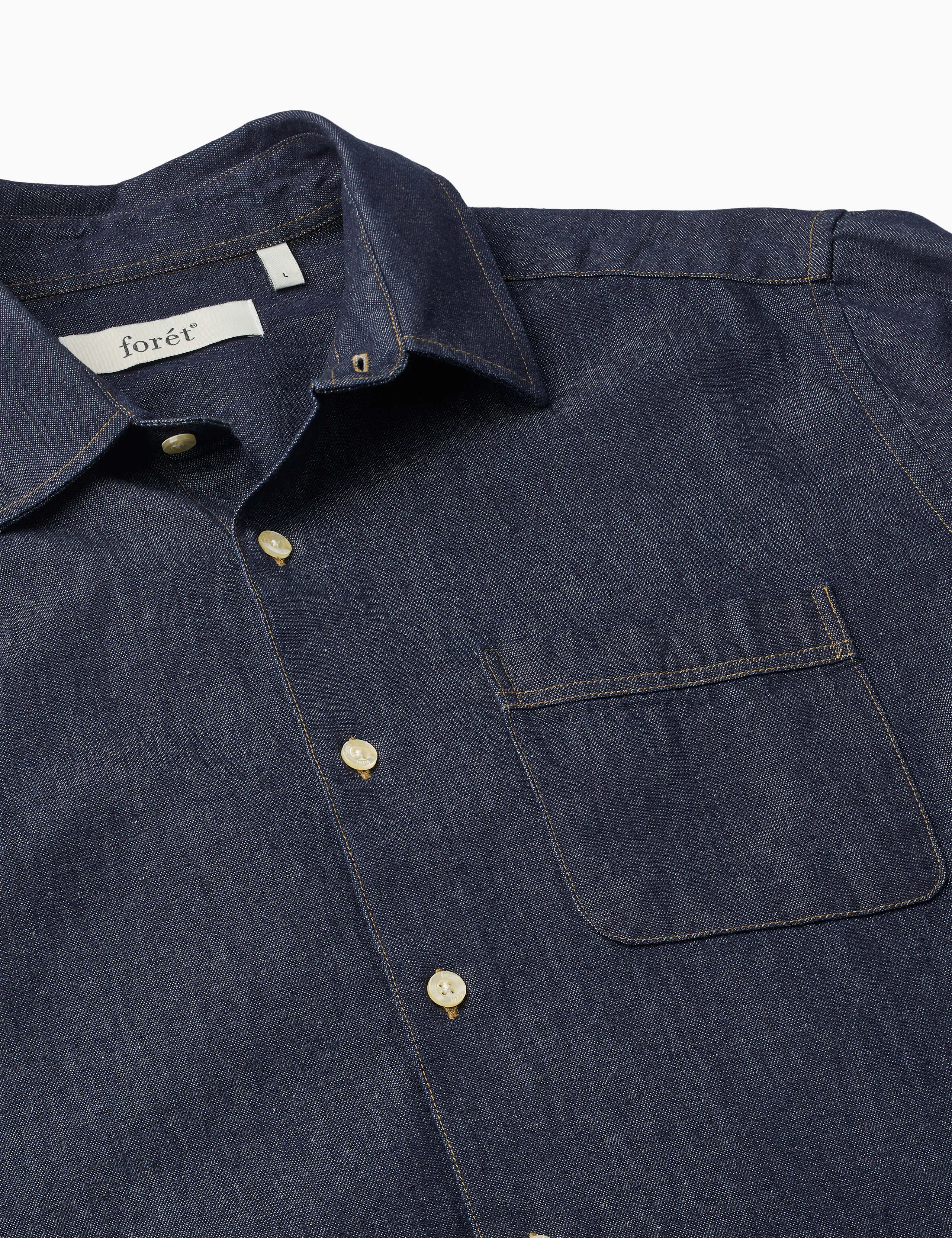 PLUTO CHAMBRAY SHIRT - DARK CHAMBRAY sold by Foret product image thumbnail 3