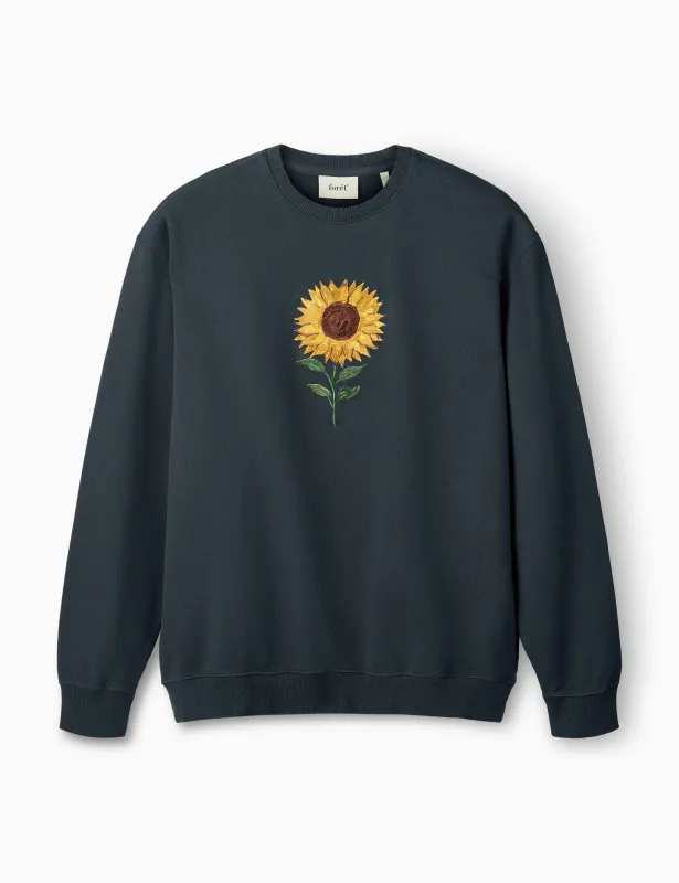 SUN EMBROIDERED SWEATSHIRT - NAVY sold by Foret