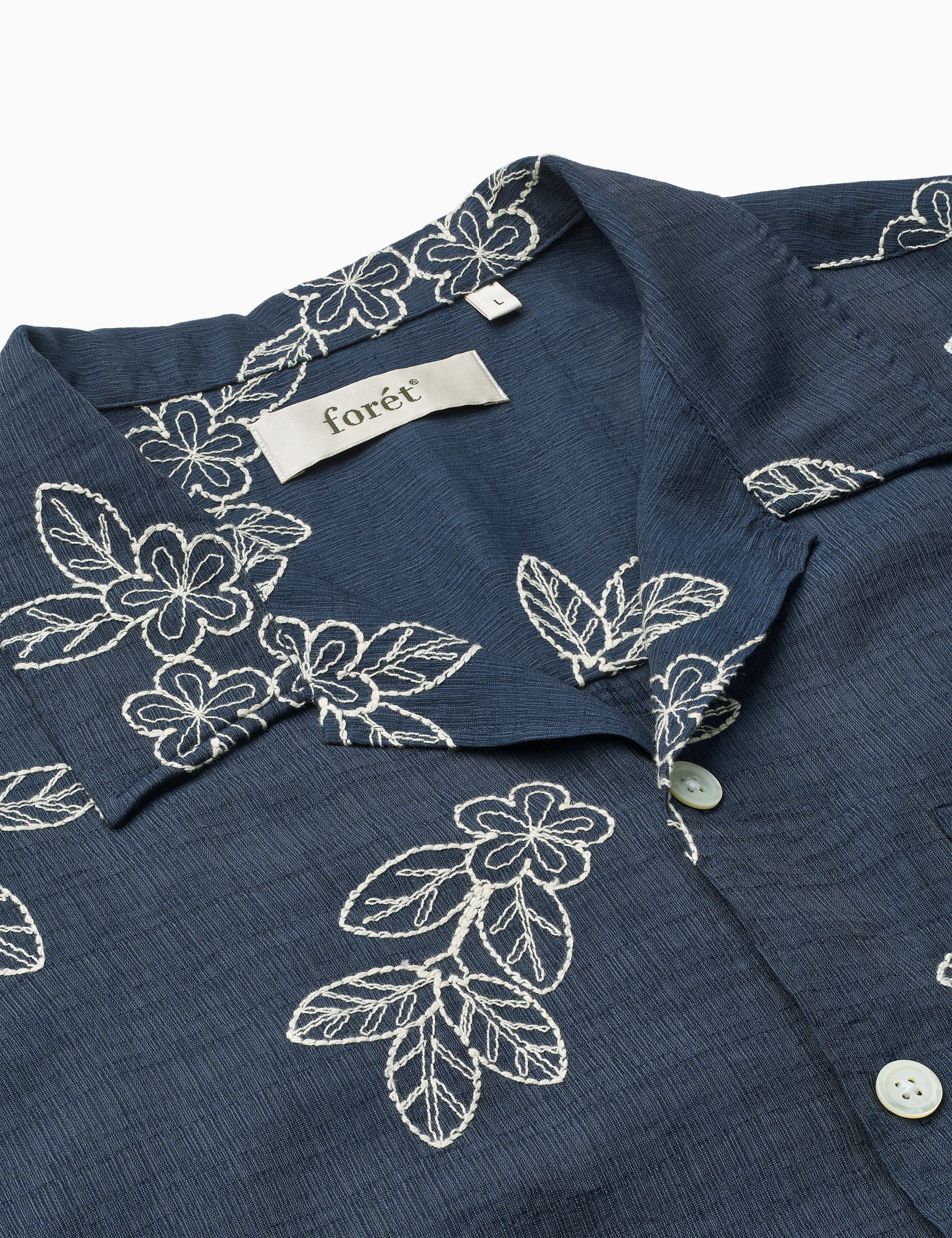 LEO EMBROIDERY SHIRT - NAVY sold by Foret product image thumbnail 3