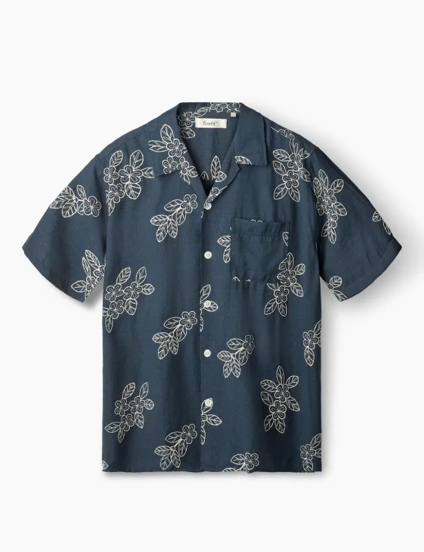 LEO EMBROIDERY SHIRT - NAVY sold by Foret