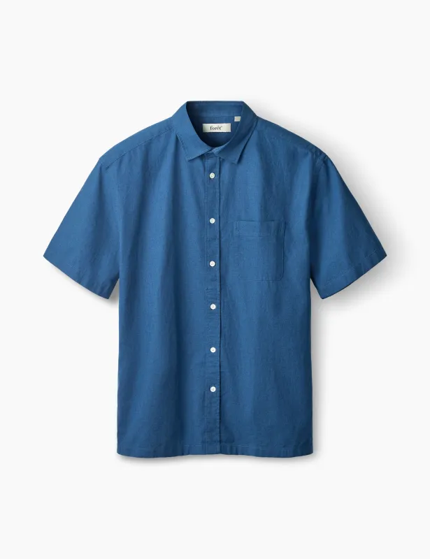 COSMOS LINEN SHIRT - BLUE sold by Foret