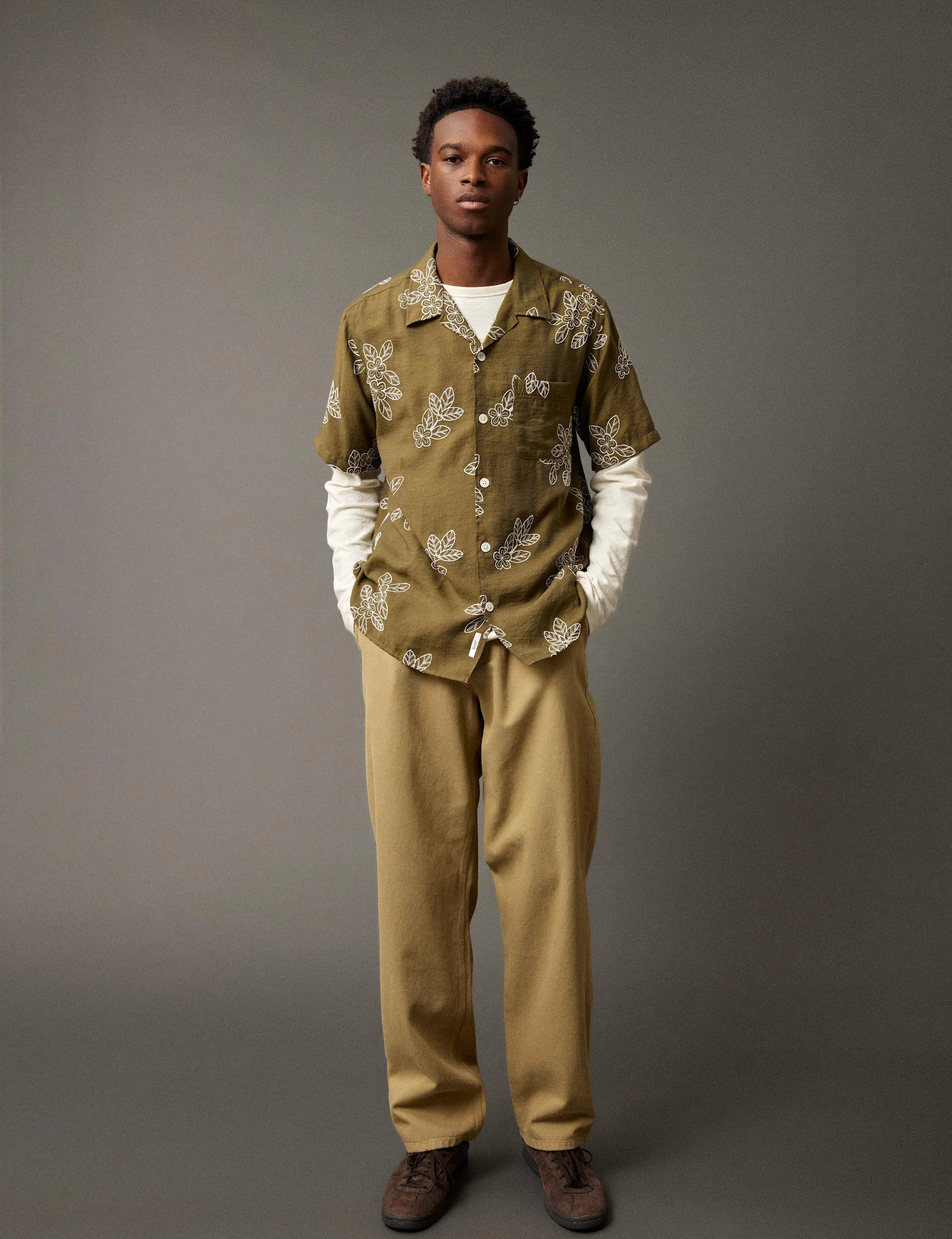 LEO EMBROIDERY SHIRT - ARMY sold by Foret product image thumbnail 2