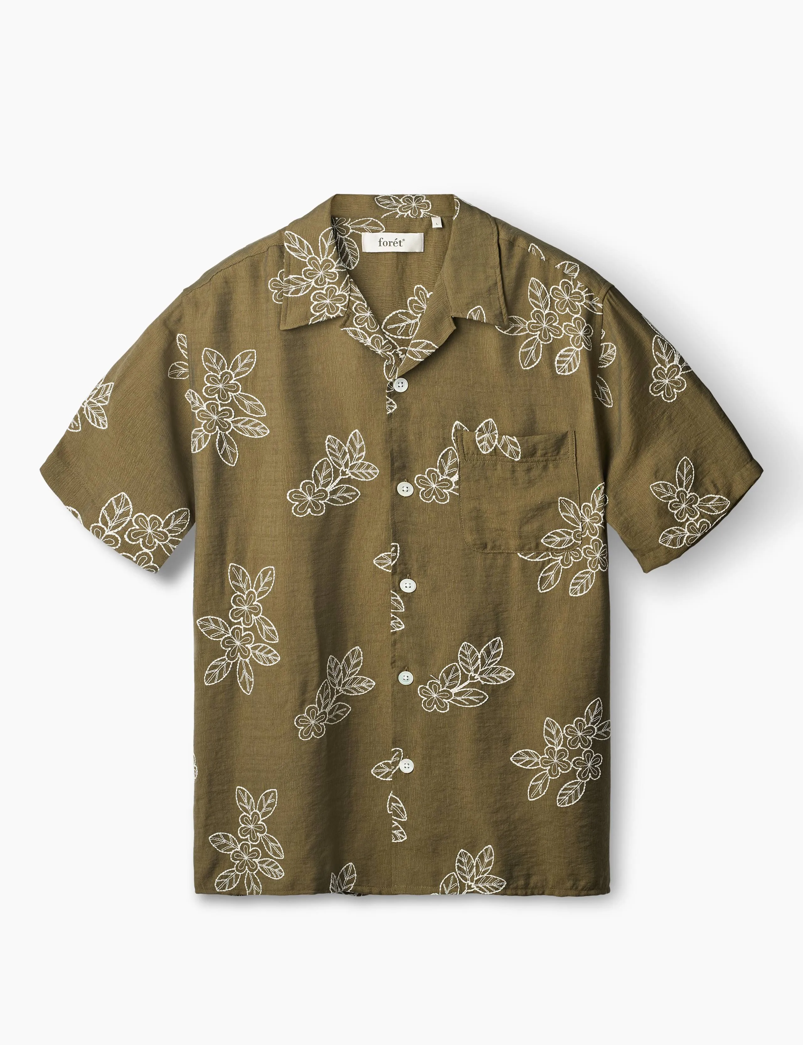 LEO EMBROIDERY SHIRT - ARMY sold by Foret