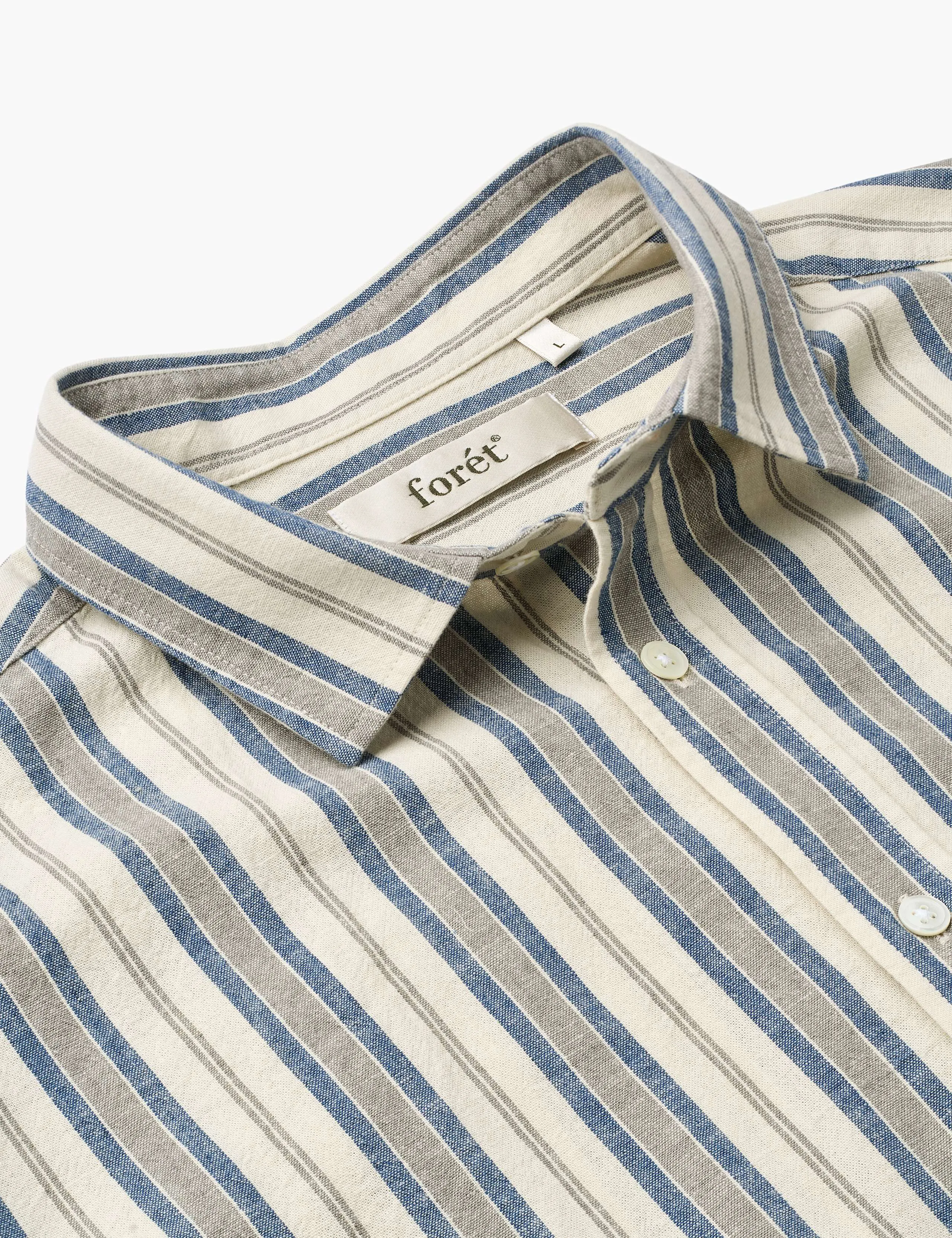 COSMOS LINEN SHIRT - BLUE STRIPE sold by Foret product image thumbnail 3