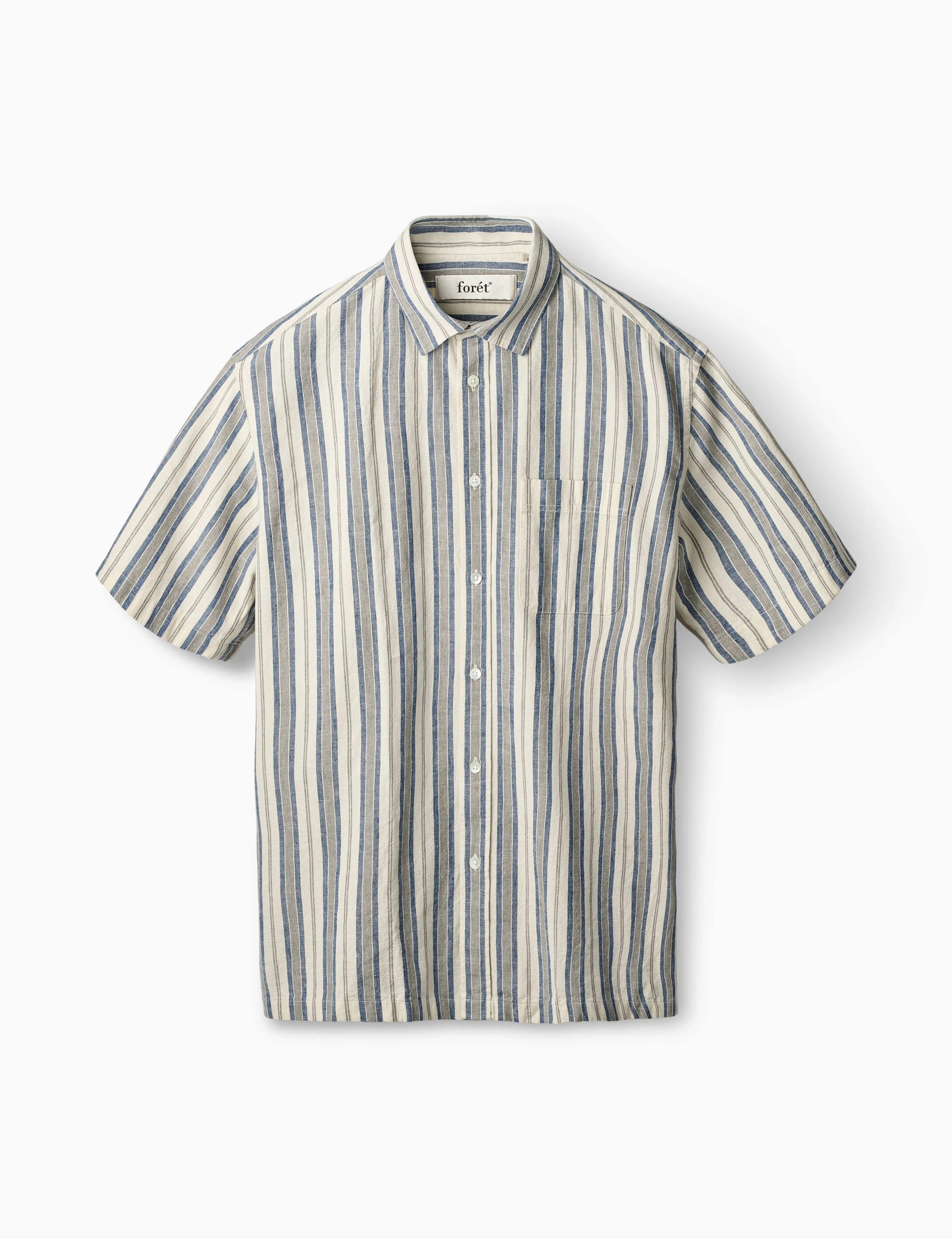 COSMOS LINEN SHIRT - BLUE STRIPE sold by Foret