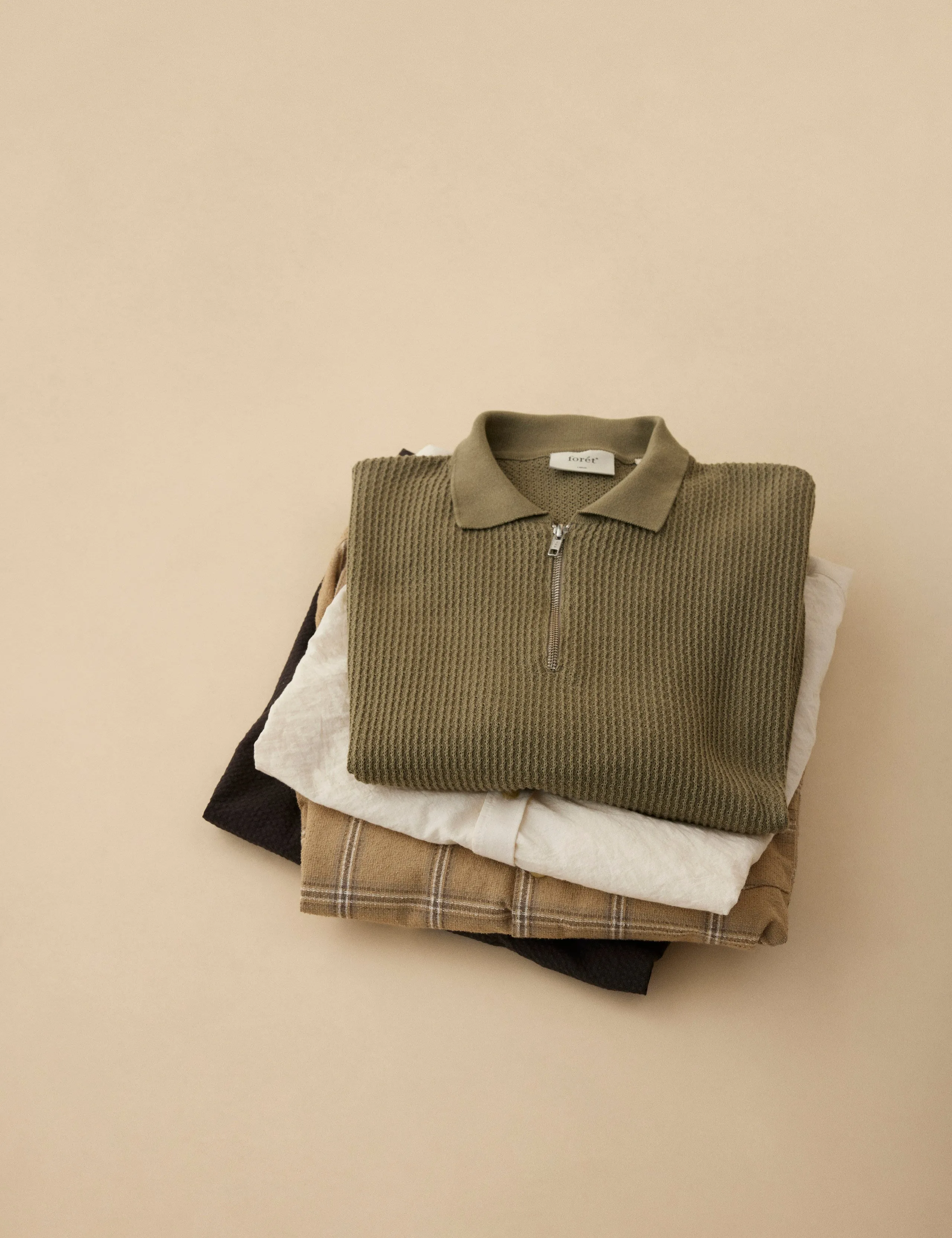 MOMENT HALF ZIP KNIT - DUSTY OLIVE sold by Foret product image thumbnail 3