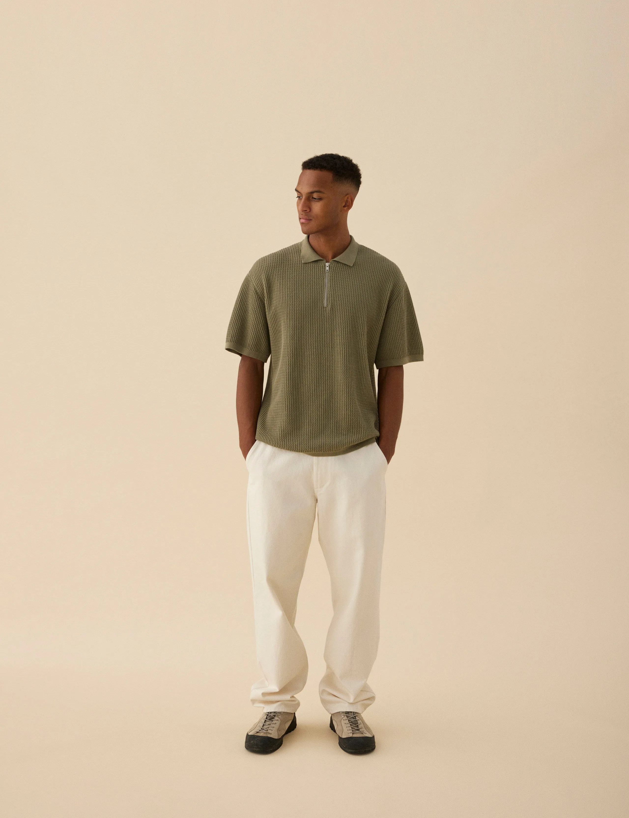 MOMENT HALF ZIP KNIT - DUSTY OLIVE sold by Foret product image thumbnail 2