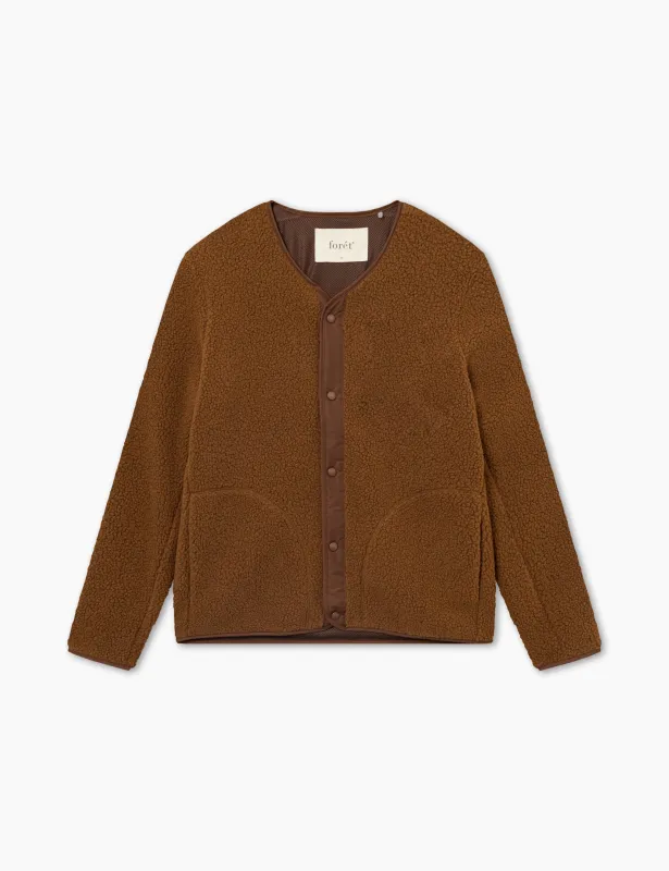 AURA SHERPA FLEECE JACKET - BROWN made by Foret