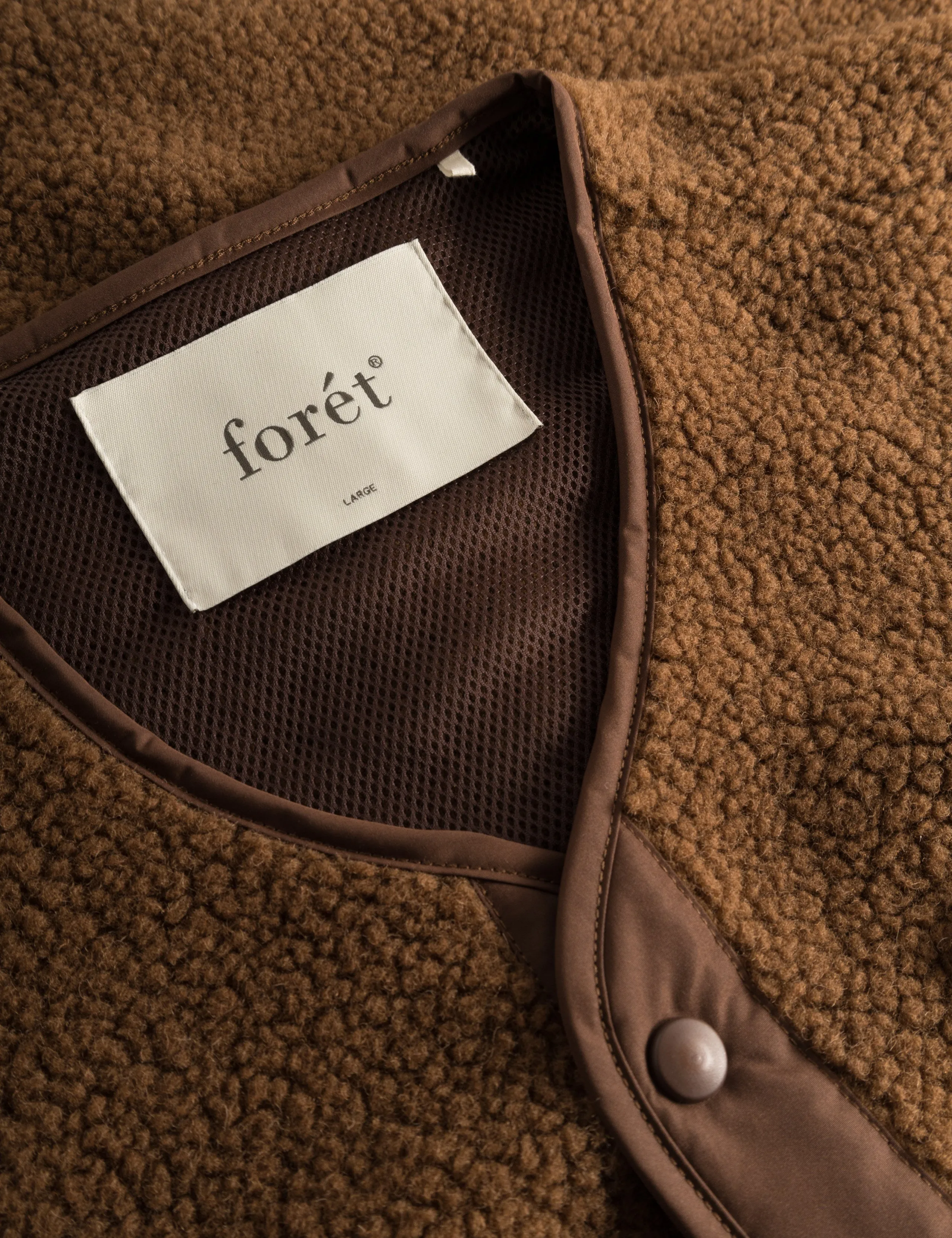 AURA SHERPA FLEECE JACKET - BROWN sold by Foret product image thumbnail 3
