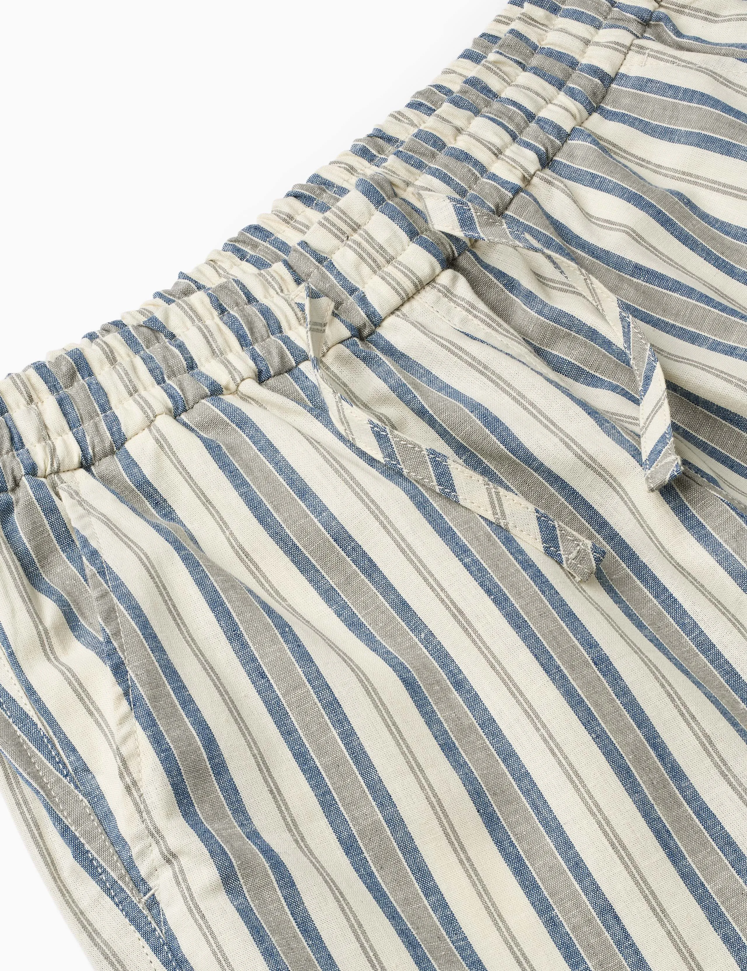 SERENE LINEN SHORTS - BLUE STRIPE sold by Foret product image thumbnail 4