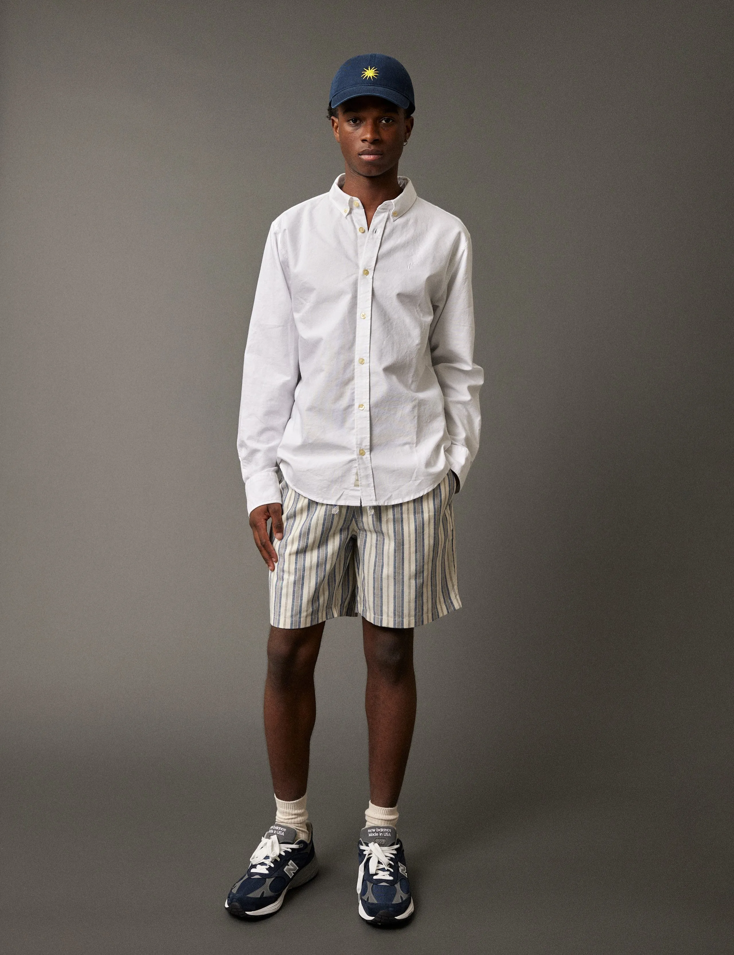 SERENE LINEN SHORTS - BLUE STRIPE sold by Foret product image thumbnail 3