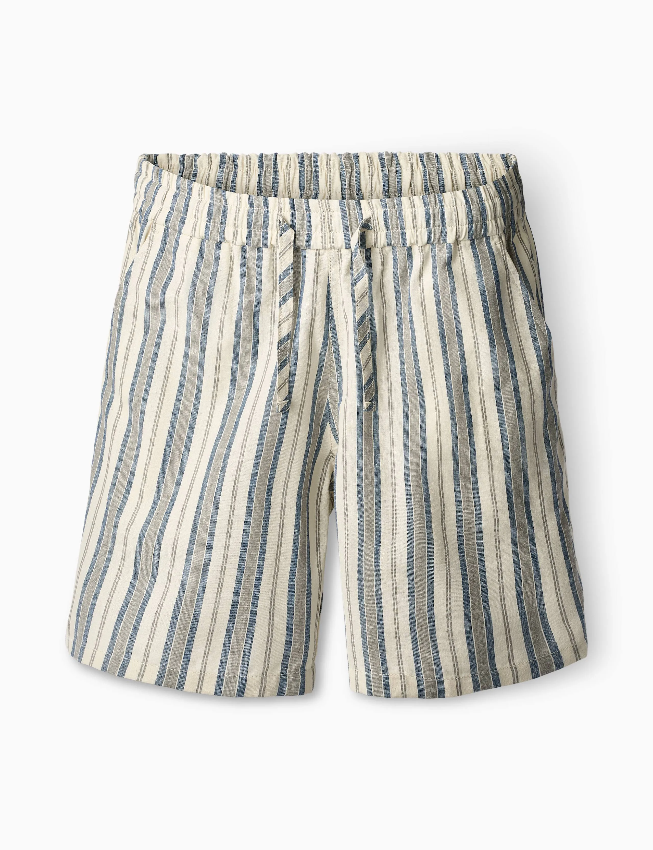 SERENE LINEN SHORTS - BLUE STRIPE sold by Foret