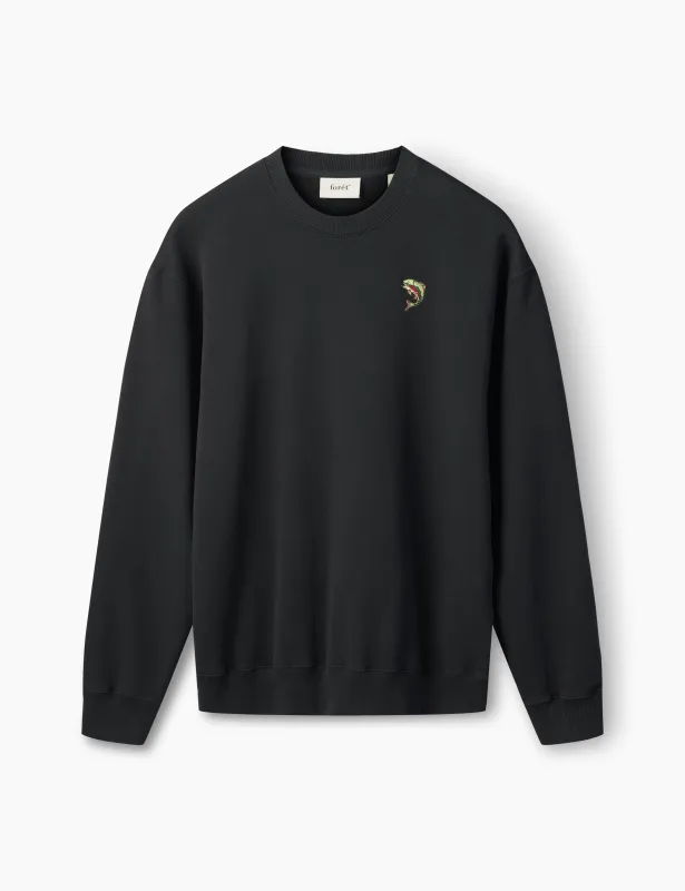 FISH SWEATSHIRT - BLACK made by Foret
