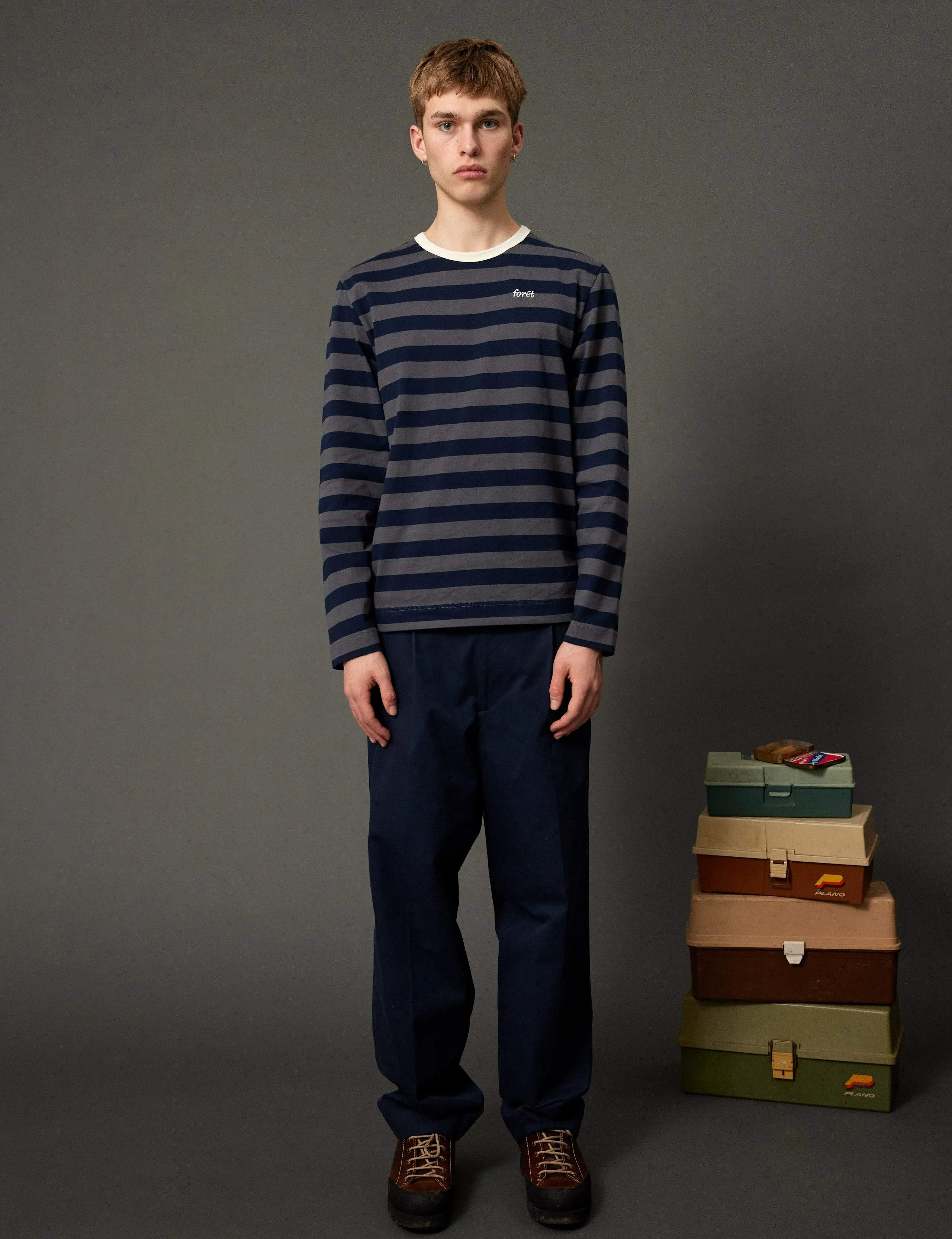 RAY LONGSLEEVE - NAVY/DARK GREY sold by Foret product image thumbnail 2