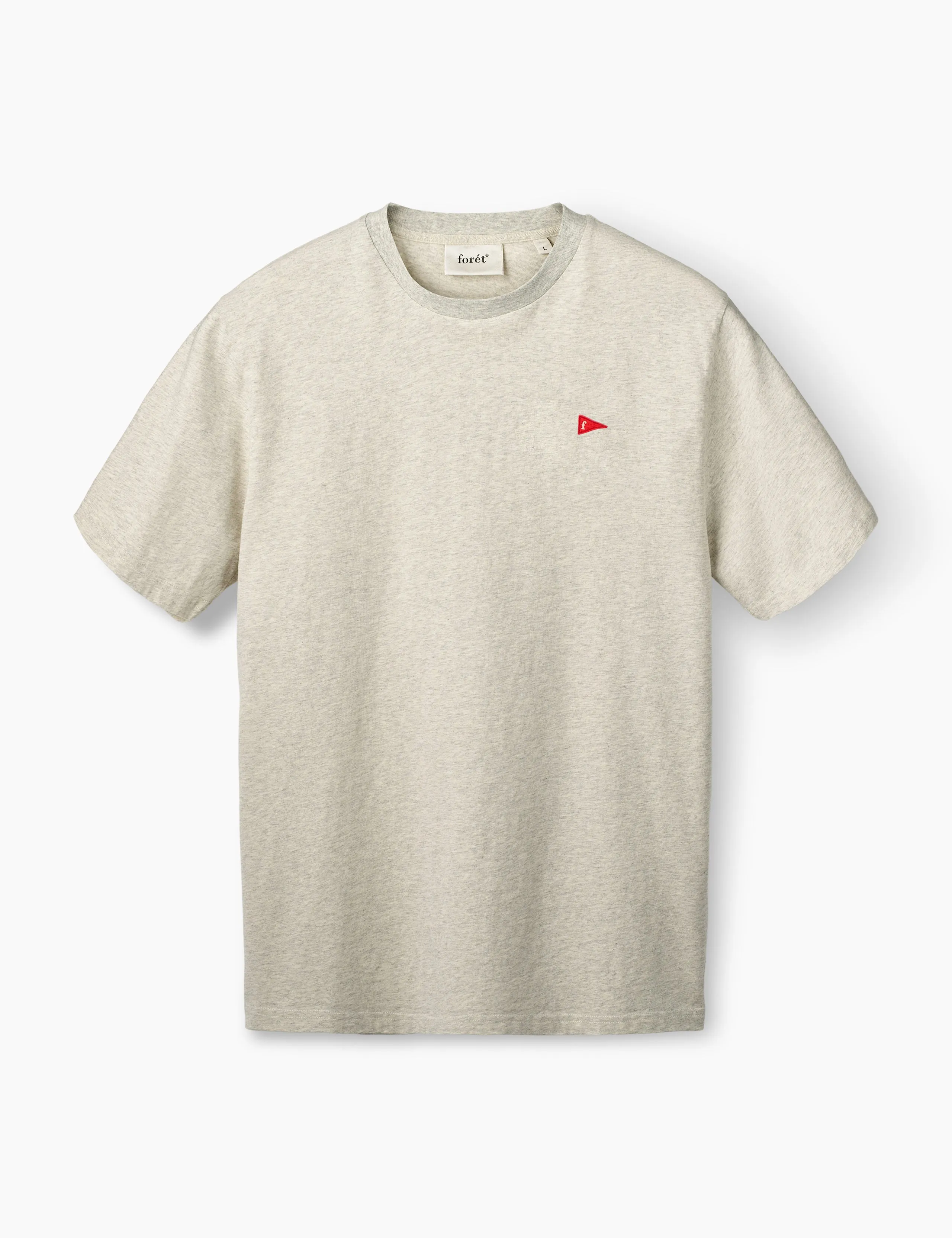 FLAG T-SHIRT - SNOW MELANGE sold by Foret