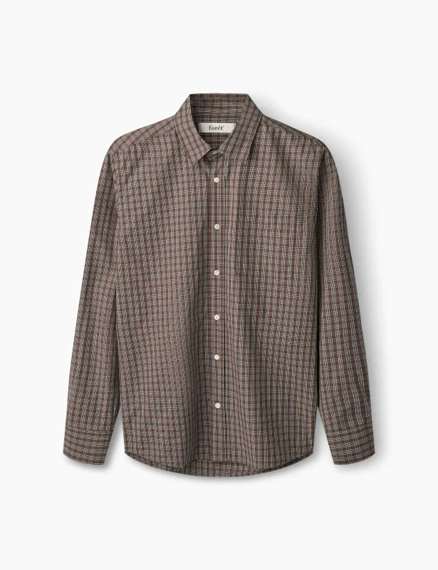 MAPLE POPLIN SHIRT - BROWN/KHAKI sold by Foret