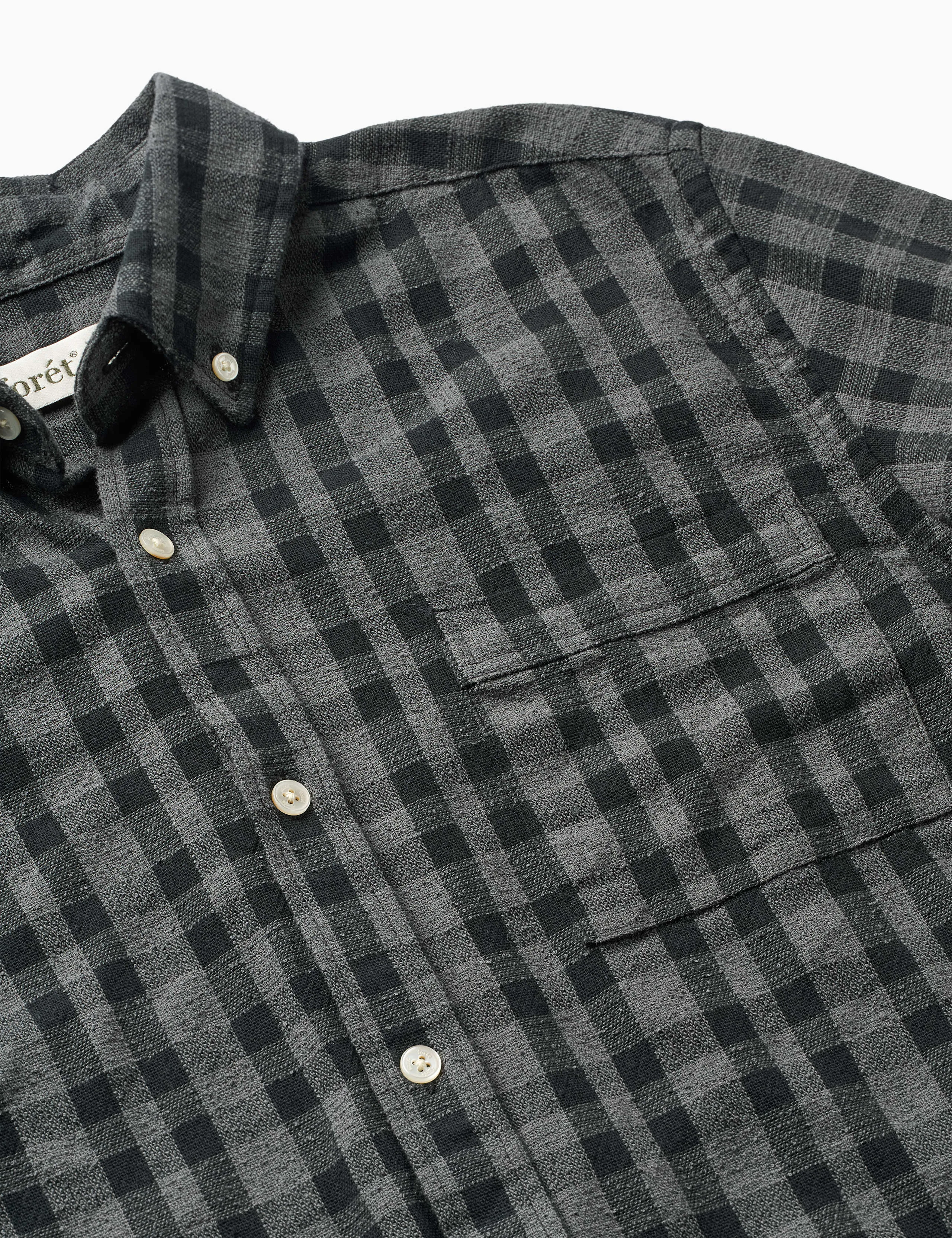 CREEK BOUCLÉ CHECK SHIRT - DARK GREY/BLACK sold by Foret product image thumbnail 2