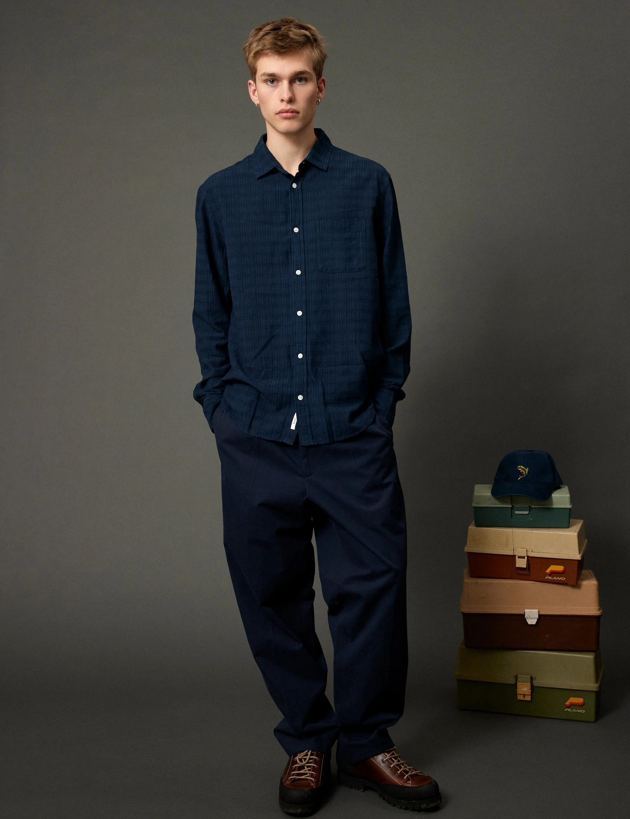 JUNO STRUCTURED SHIRT - NAVY sold by Foret product image thumbnail 2