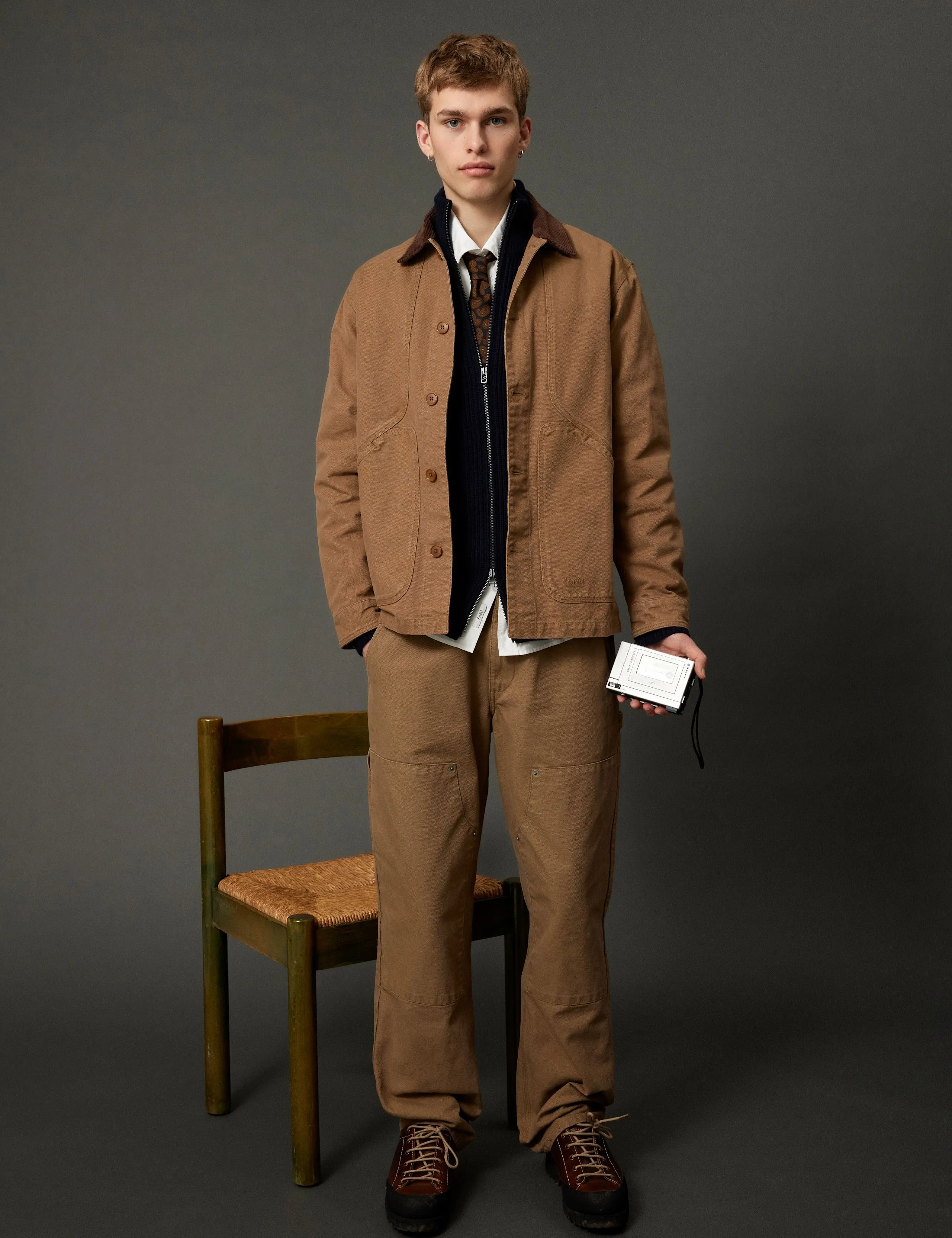 CLAY DOUBLE KNEE PANTS - BURNT KHAKI sold by Foret product image thumbnail 2