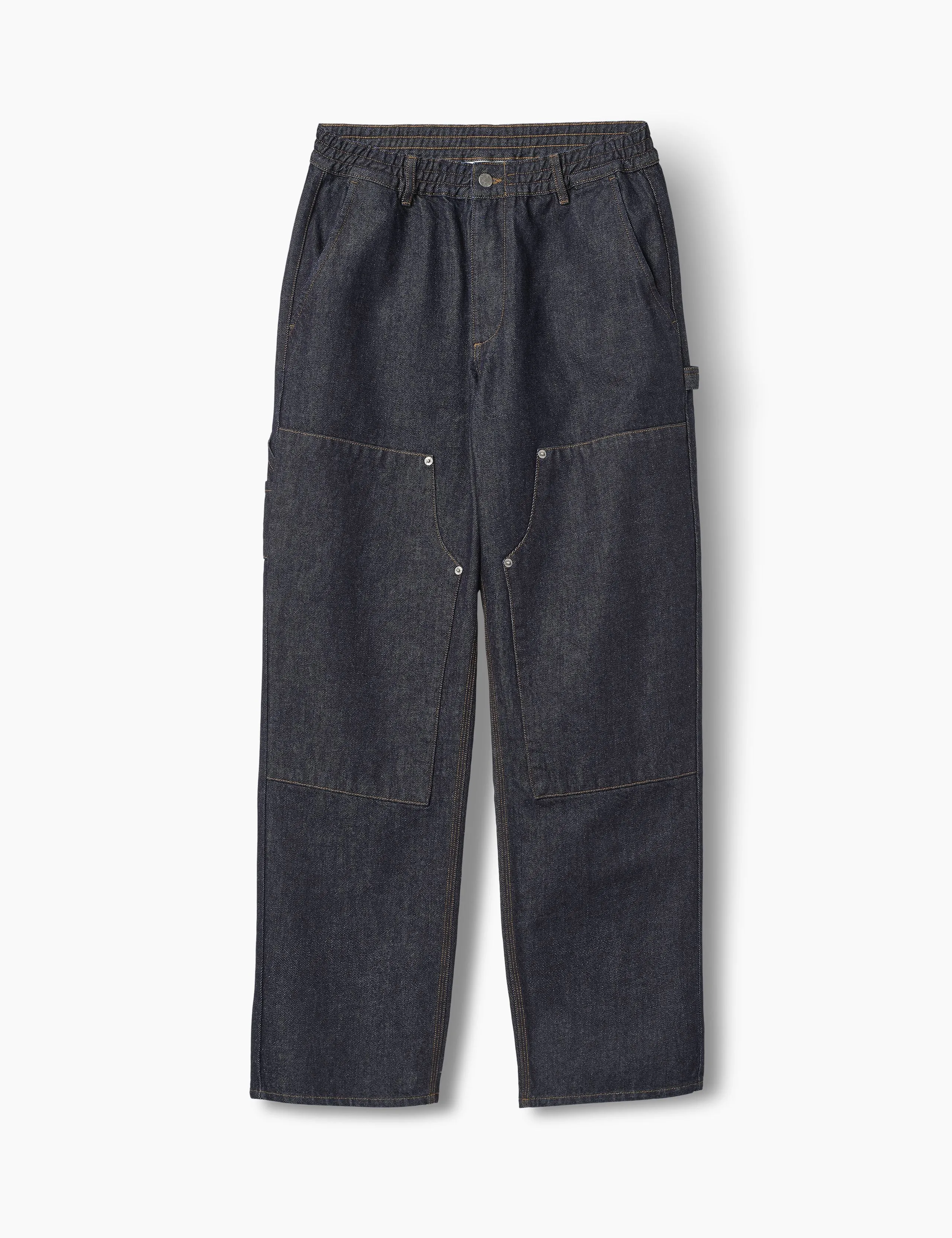 CLAY DOUBLE KNEE PANTS - DARK DENIM sold by Foret