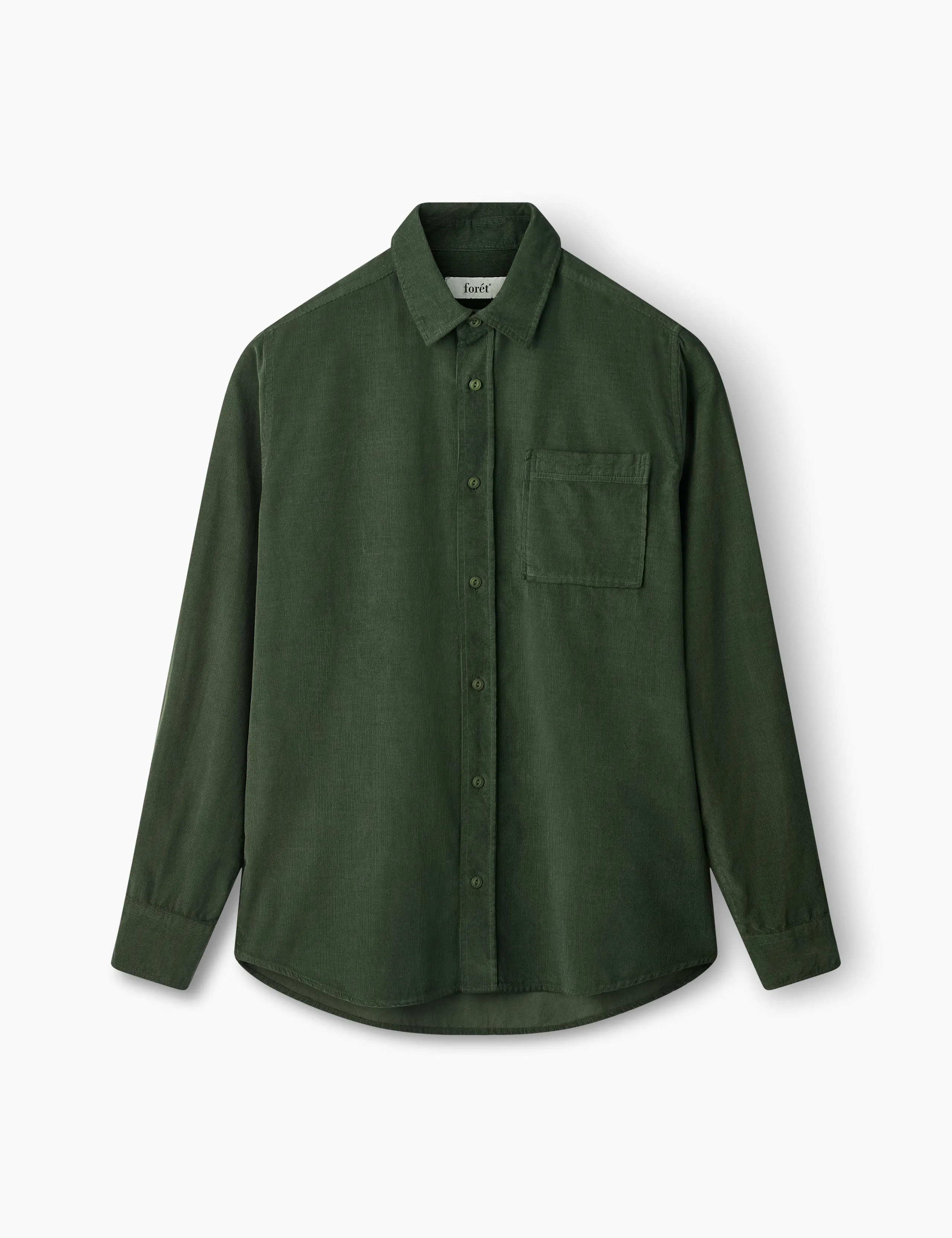 RIVER CORDUROY SHIRT - DARK GREEN sold by Foret
