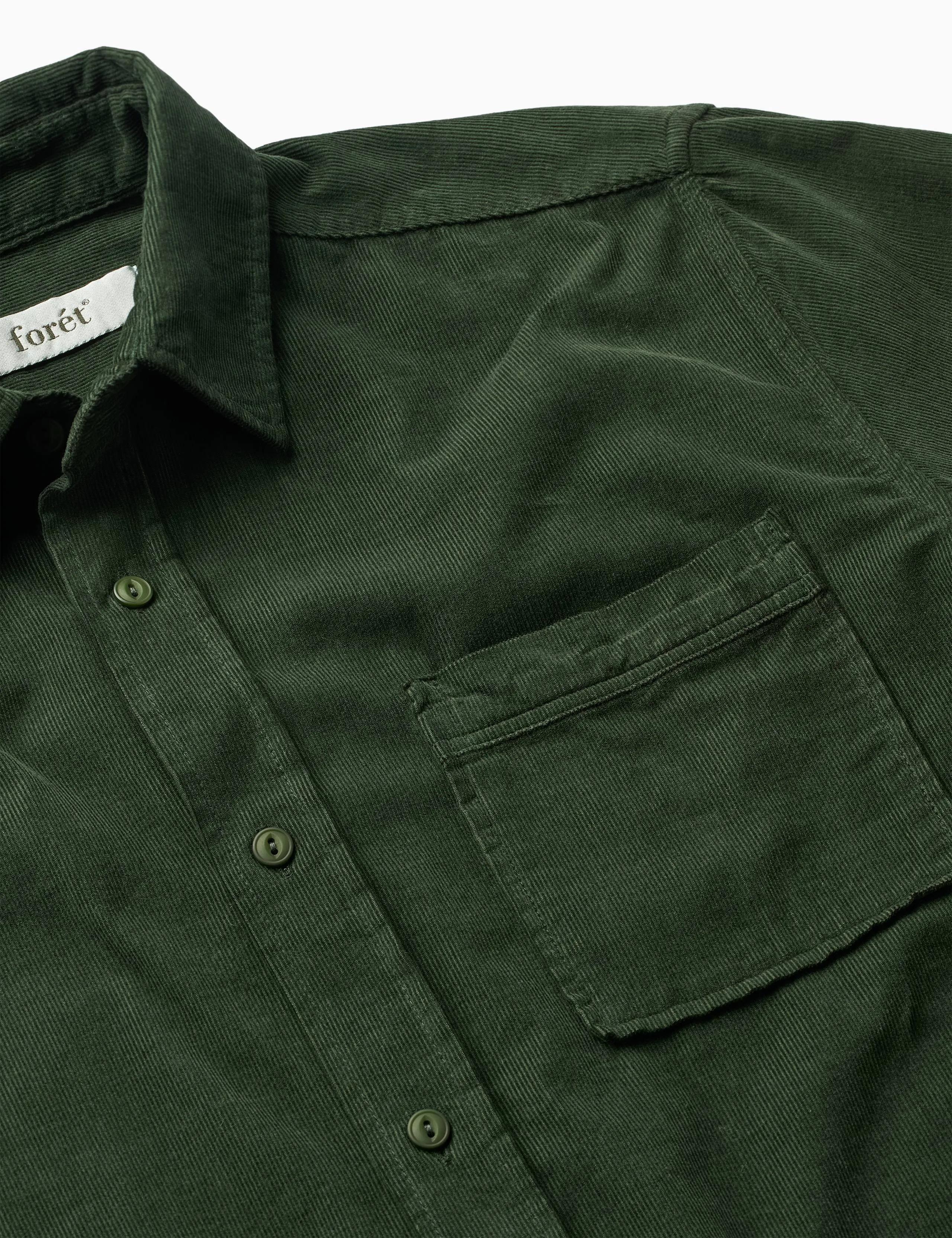 RIVER CORDUROY SHIRT - DARK GREEN sold by Foret product image thumbnail 2
