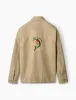WOOD EMBROIDERY OVERSHIRT - KHAKI sold by Foret