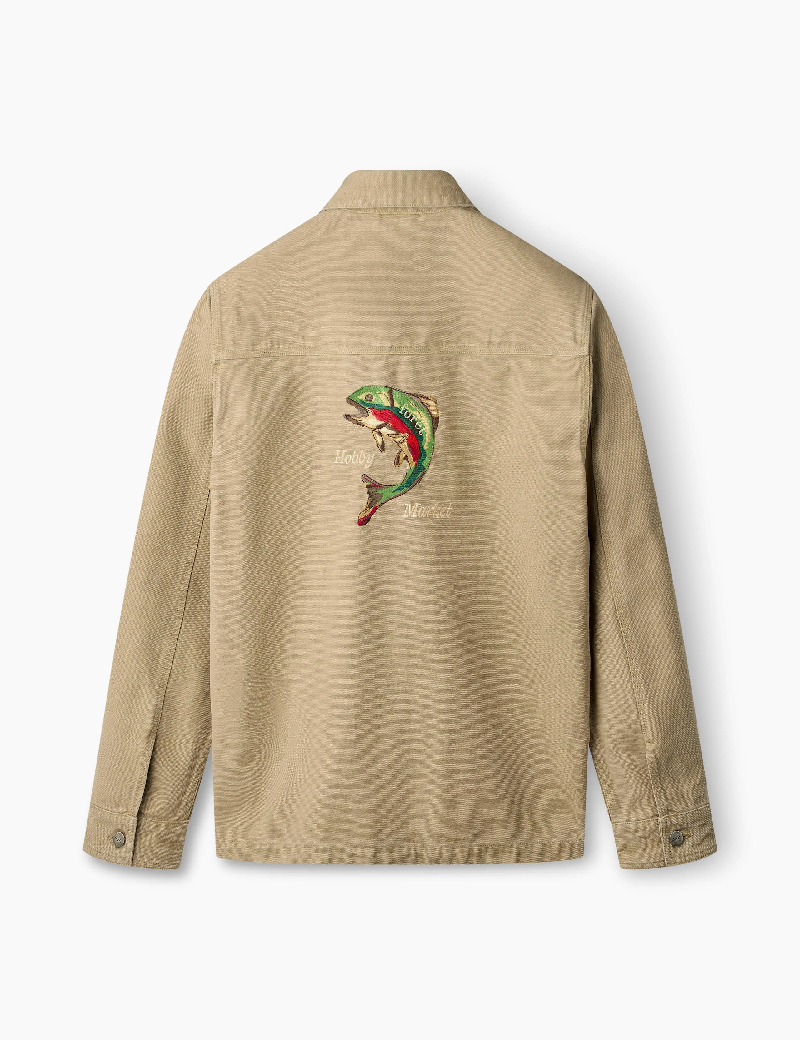 WOOD EMBROIDERY OVERSHIRT - KHAKI sold by Foret product image thumbnail 3