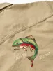 WOOD EMBROIDERY OVERSHIRT - KHAKI sold by Foret