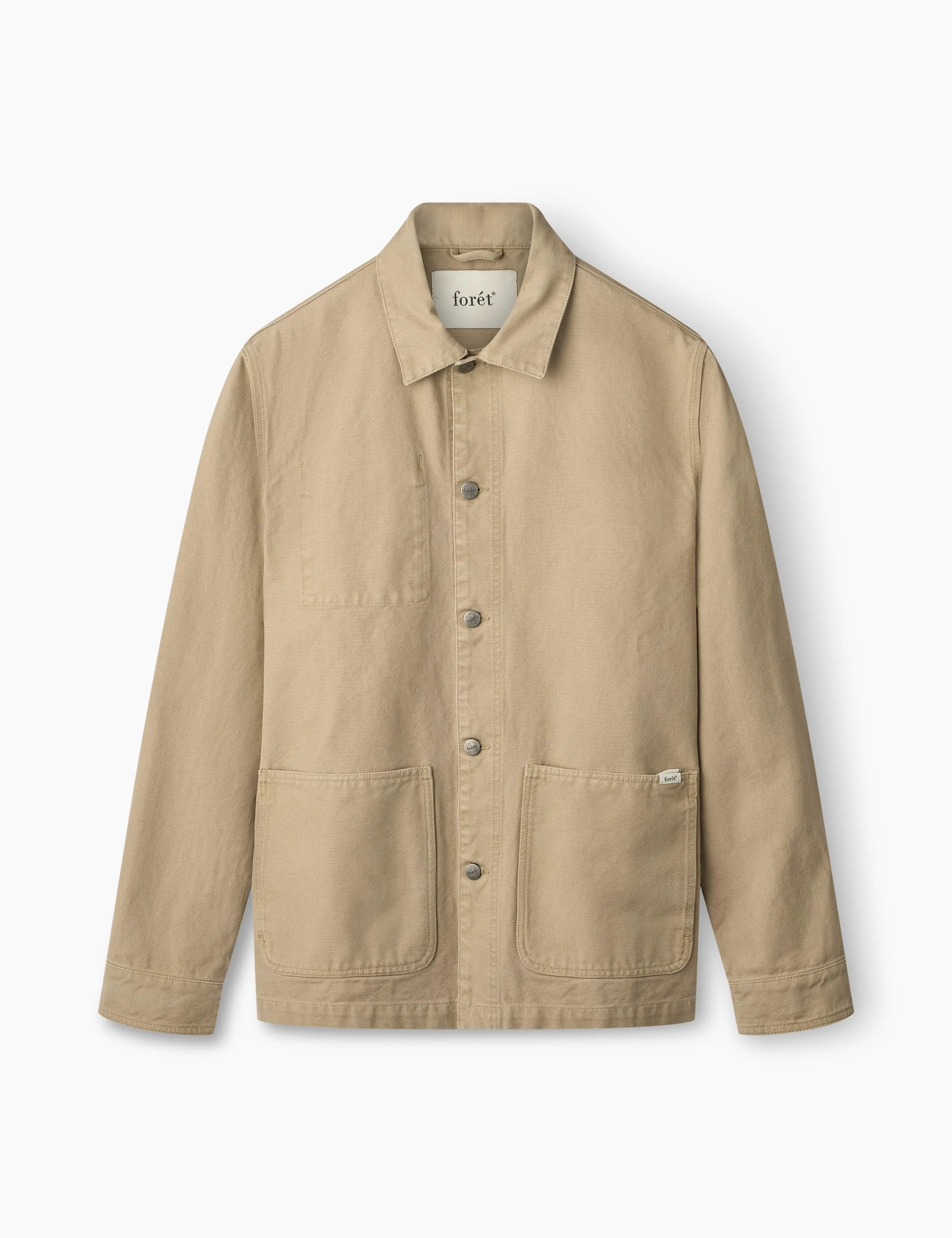 WOOD EMBROIDERY OVERSHIRT - KHAKI sold by Foret