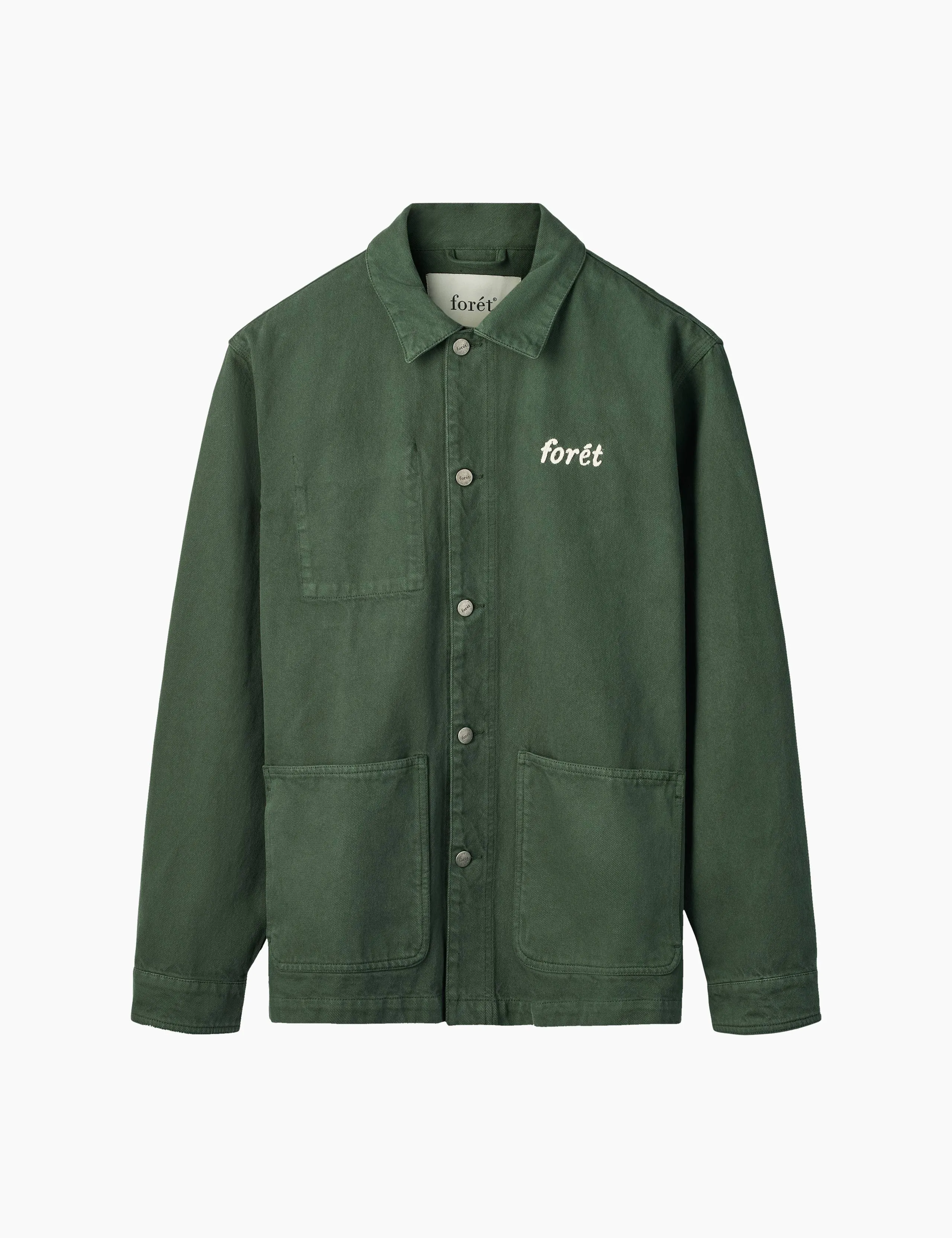 WOOD TWILL OVERSHIRT - DARK GREEN sold by Foret