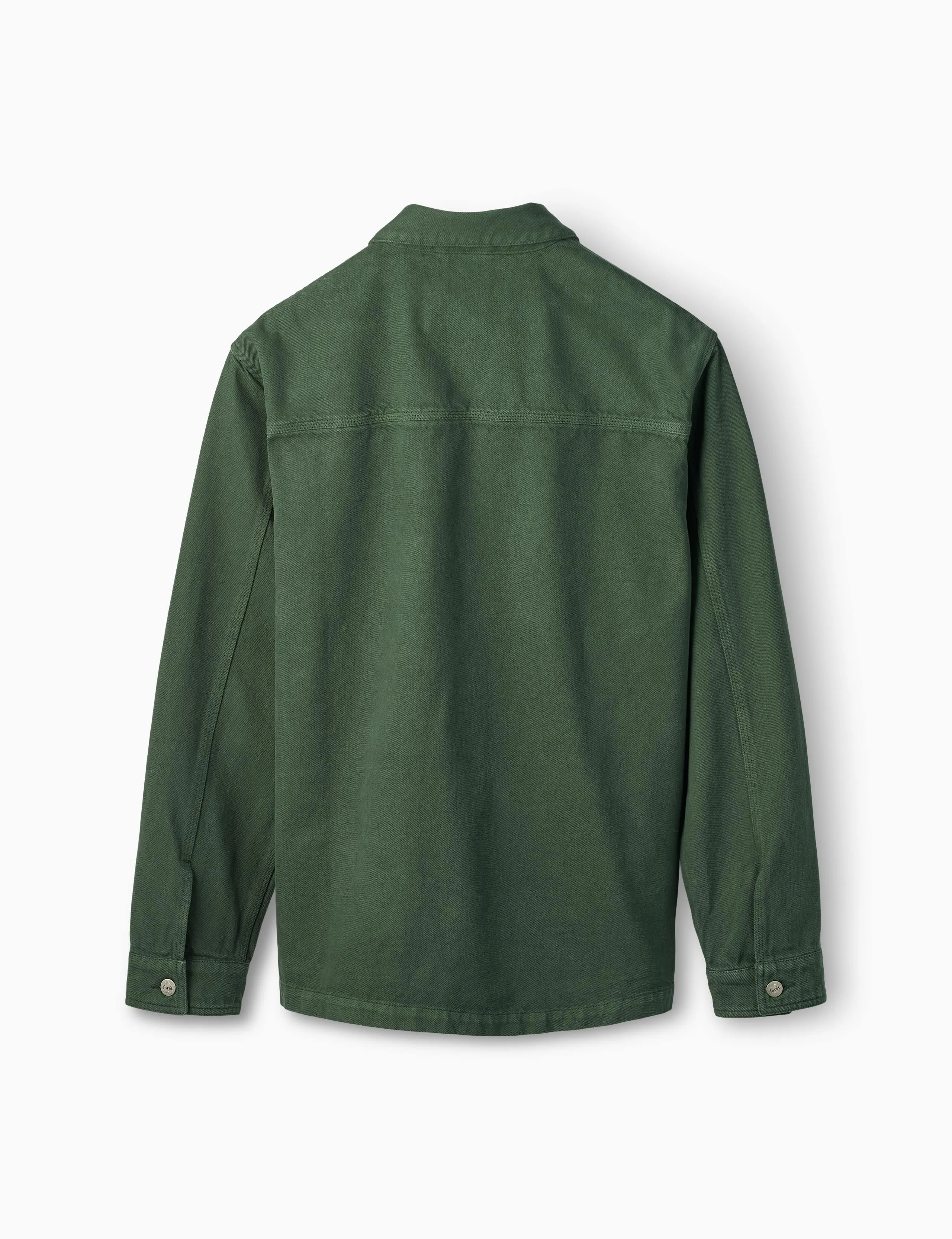 WOOD TWILL OVERSHIRT - DARK GREEN sold by Foret product image thumbnail 4