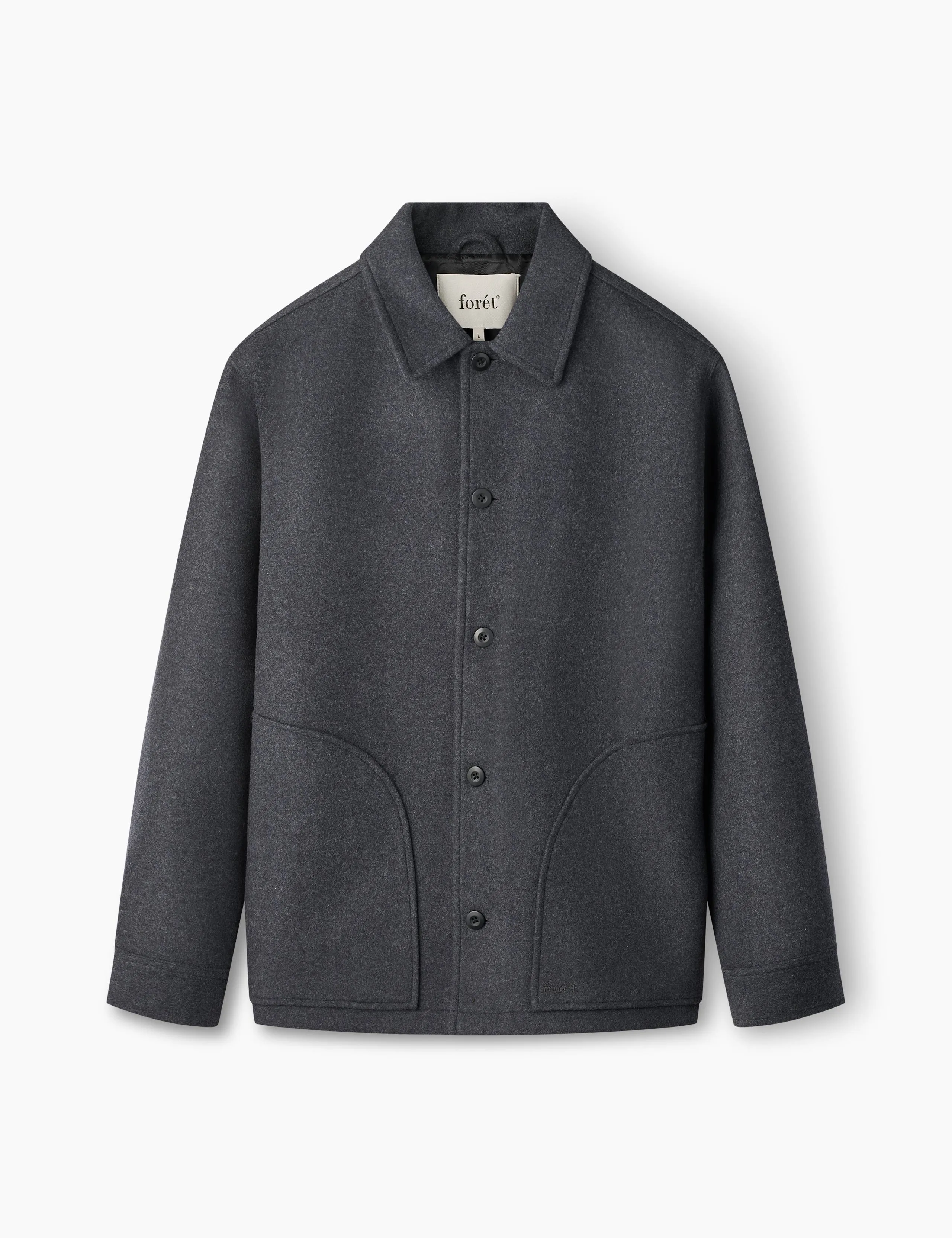 CAVE WOOL JACKET - DARK GREY MELANGÉ sold by Foret