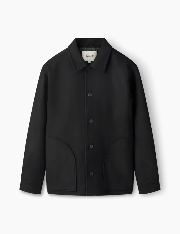 CAVE WOOL JACKET - BLACK made by Foret