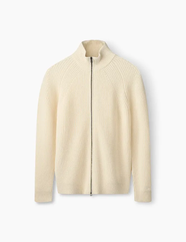 DELTA WOOL ZIP KNIT - CLOUD sold by Foret