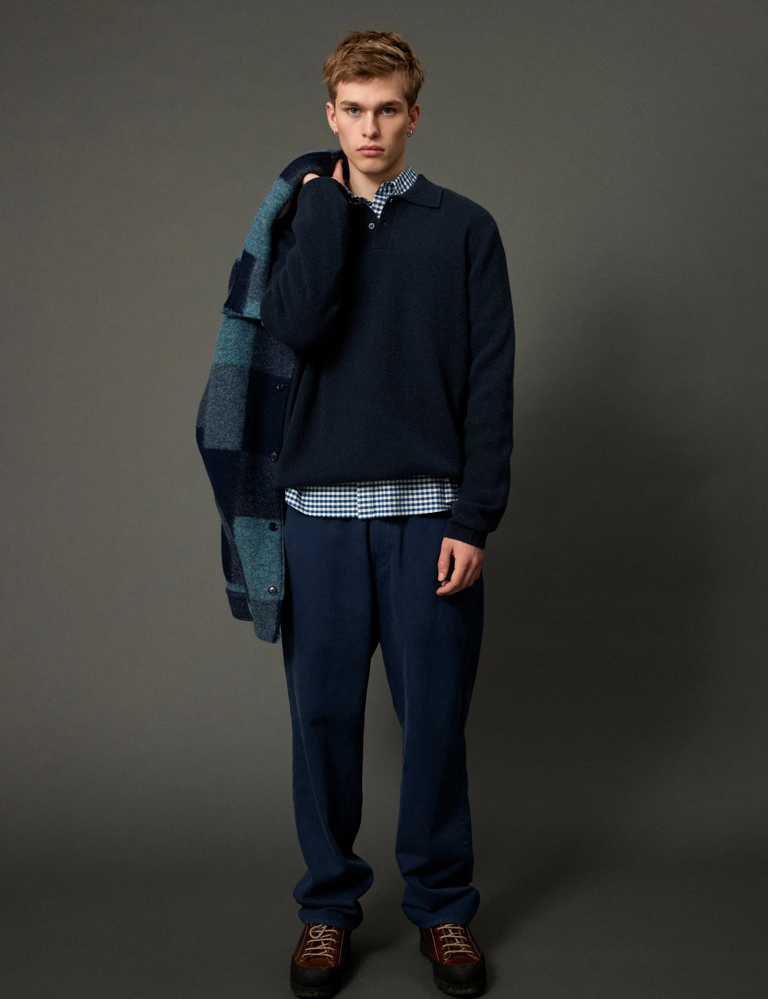 TIMBER BRUSHED POLO KNIT - NAVY sold by Foret product image thumbnail 2
