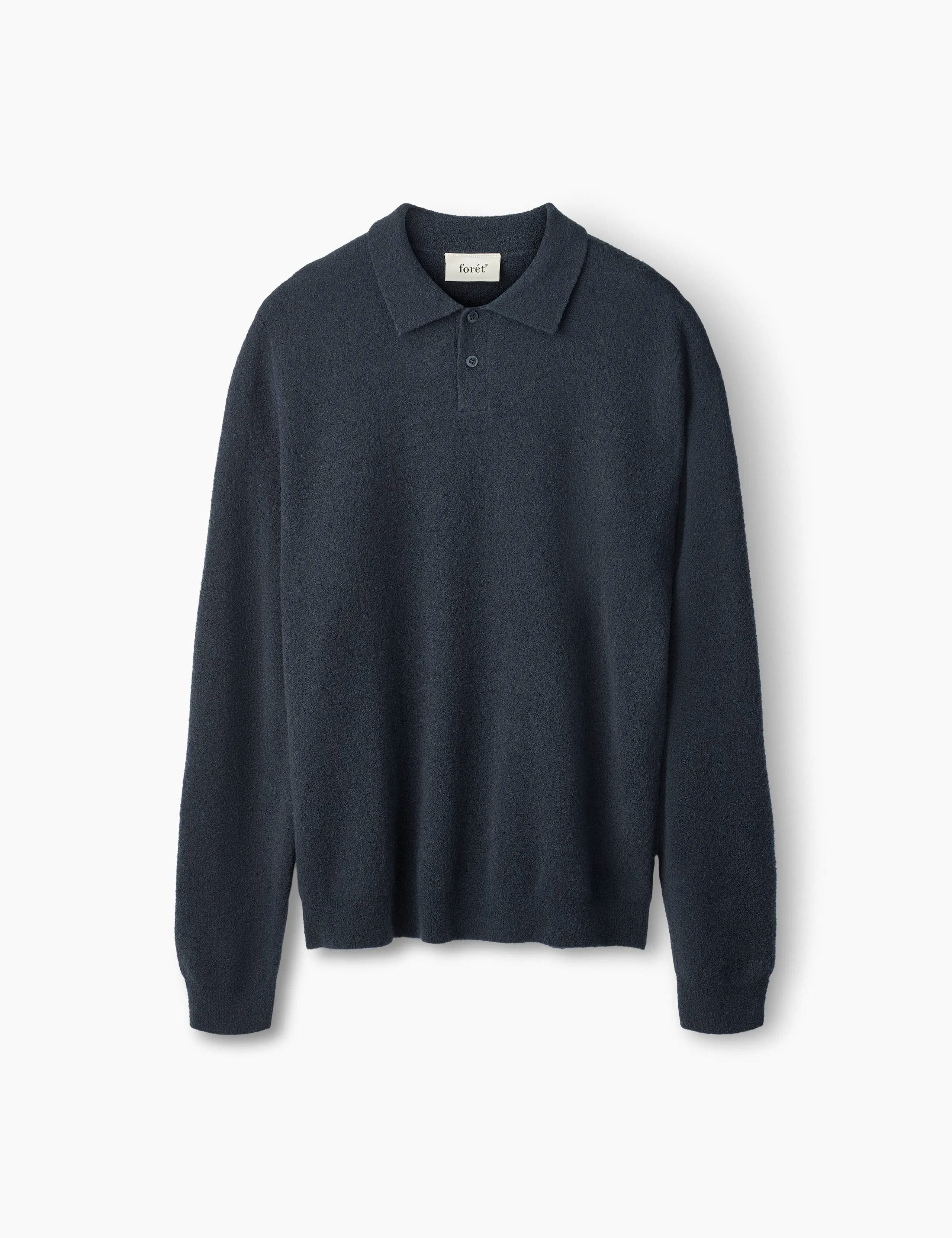 TIMBER BRUSHED POLO KNIT - NAVY sold by Foret