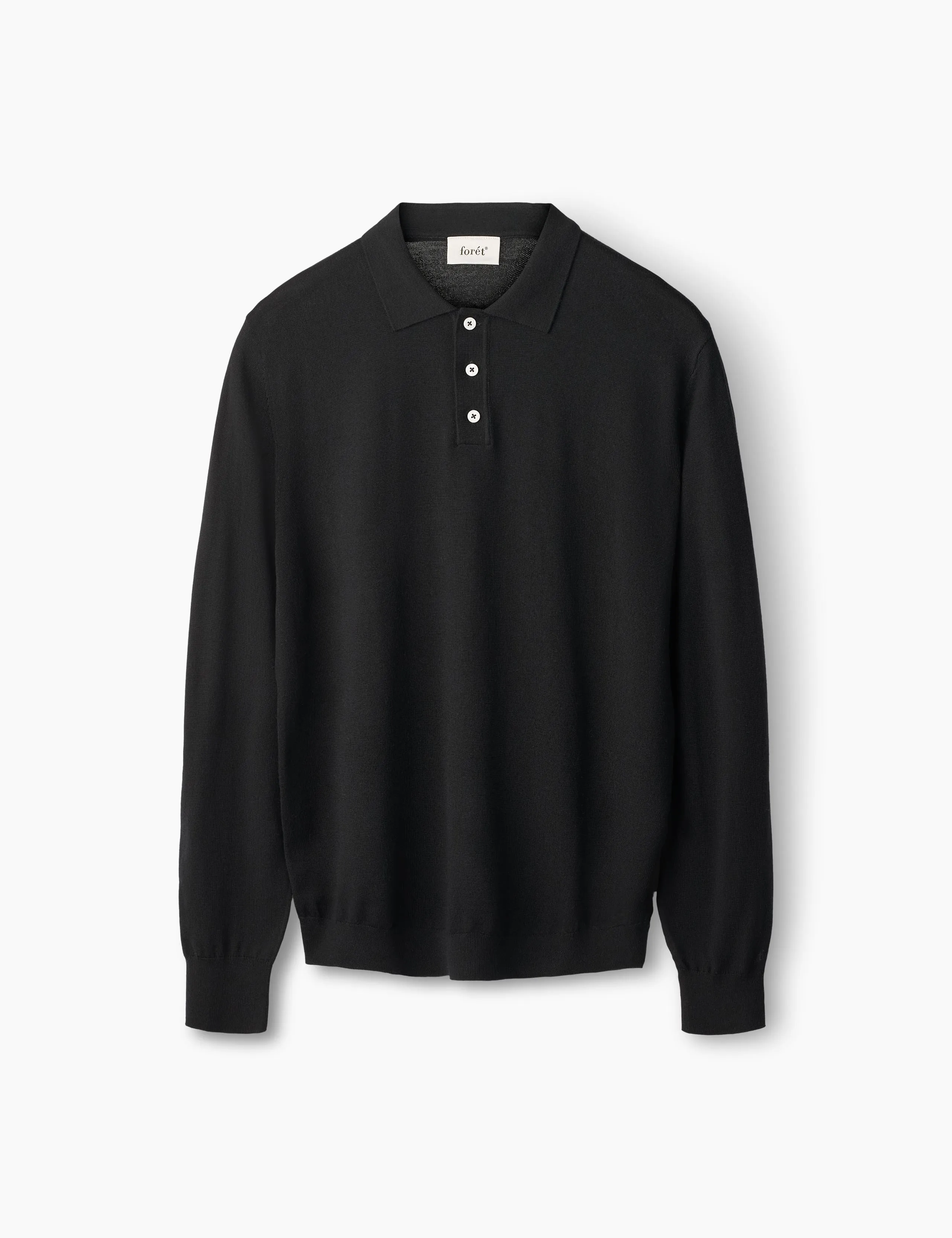 BASE MERINO POLO KNIT - BLACK sold by Foret