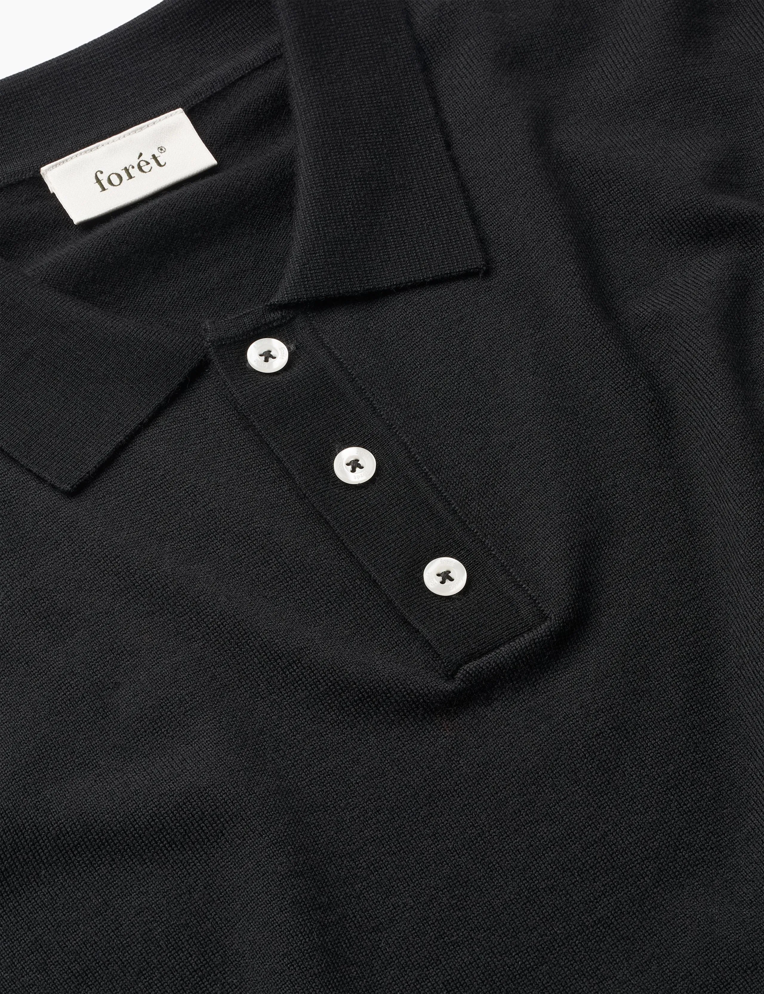 BASE MERINO POLO KNIT - BLACK sold by Foret product image thumbnail 2