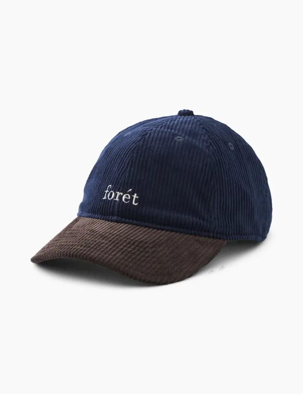 HAWK CORDUROY CAP - NAVY/BROWN sold by Foret