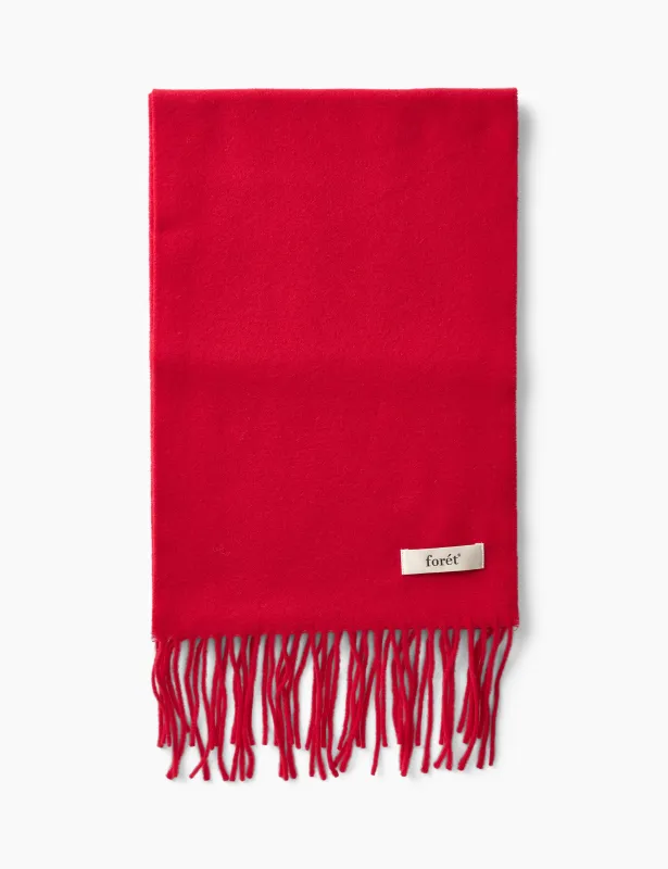 WOOL SCARF - RED made by Foret