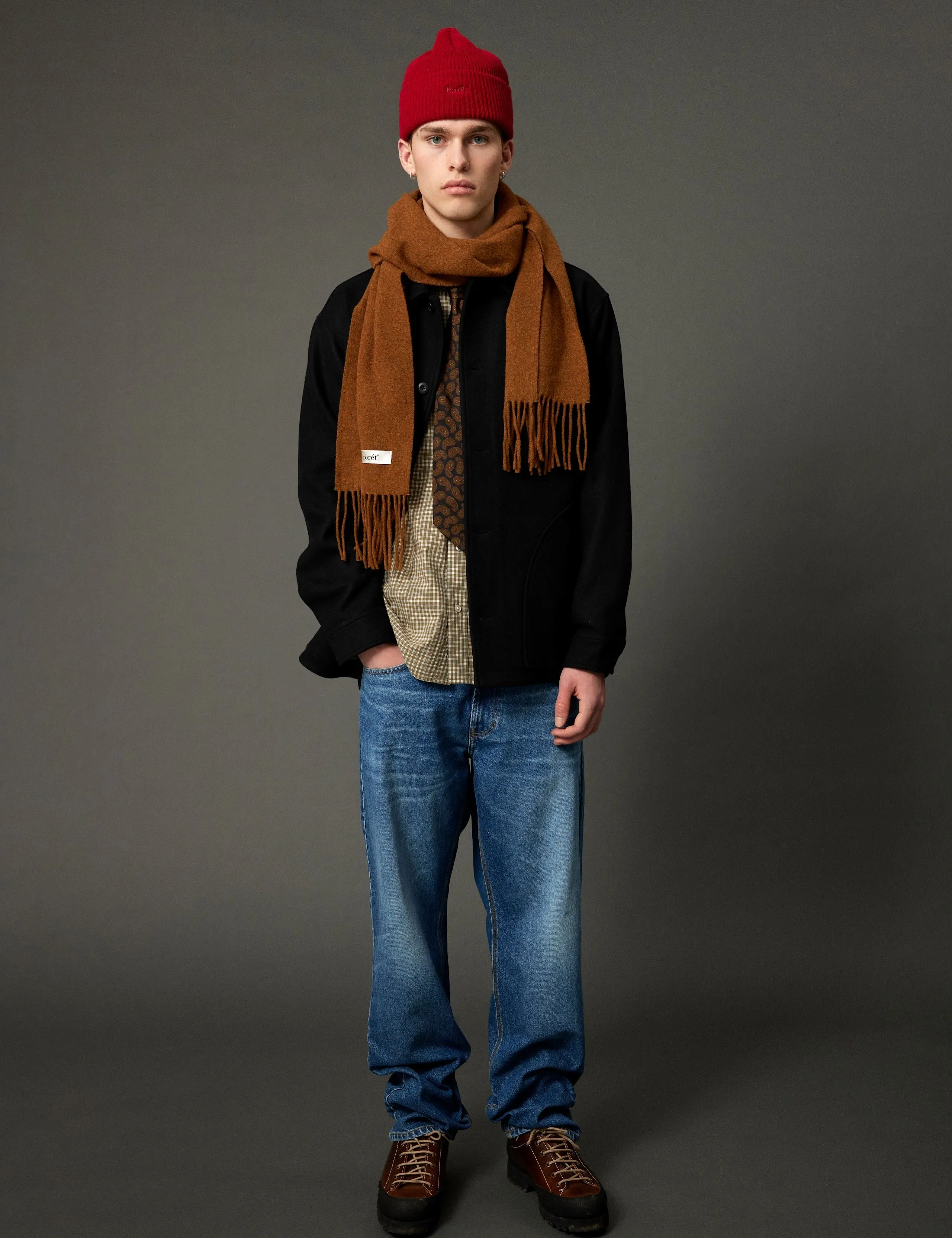 RELAX RIB BEANIE - RED sold by Foret product image thumbnail 2