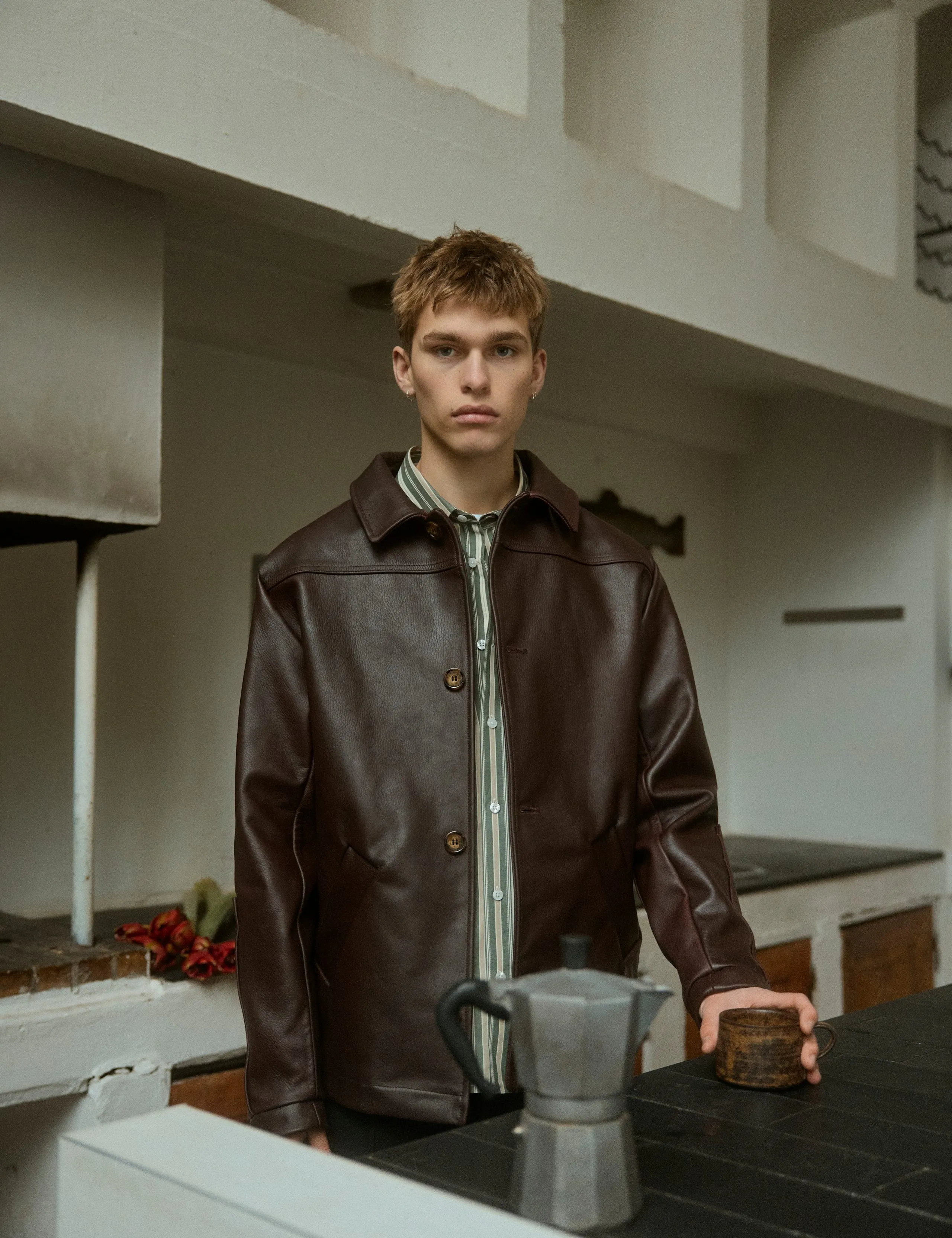 SUNRAY LEATHER JACKET - BROWN sold by Foret