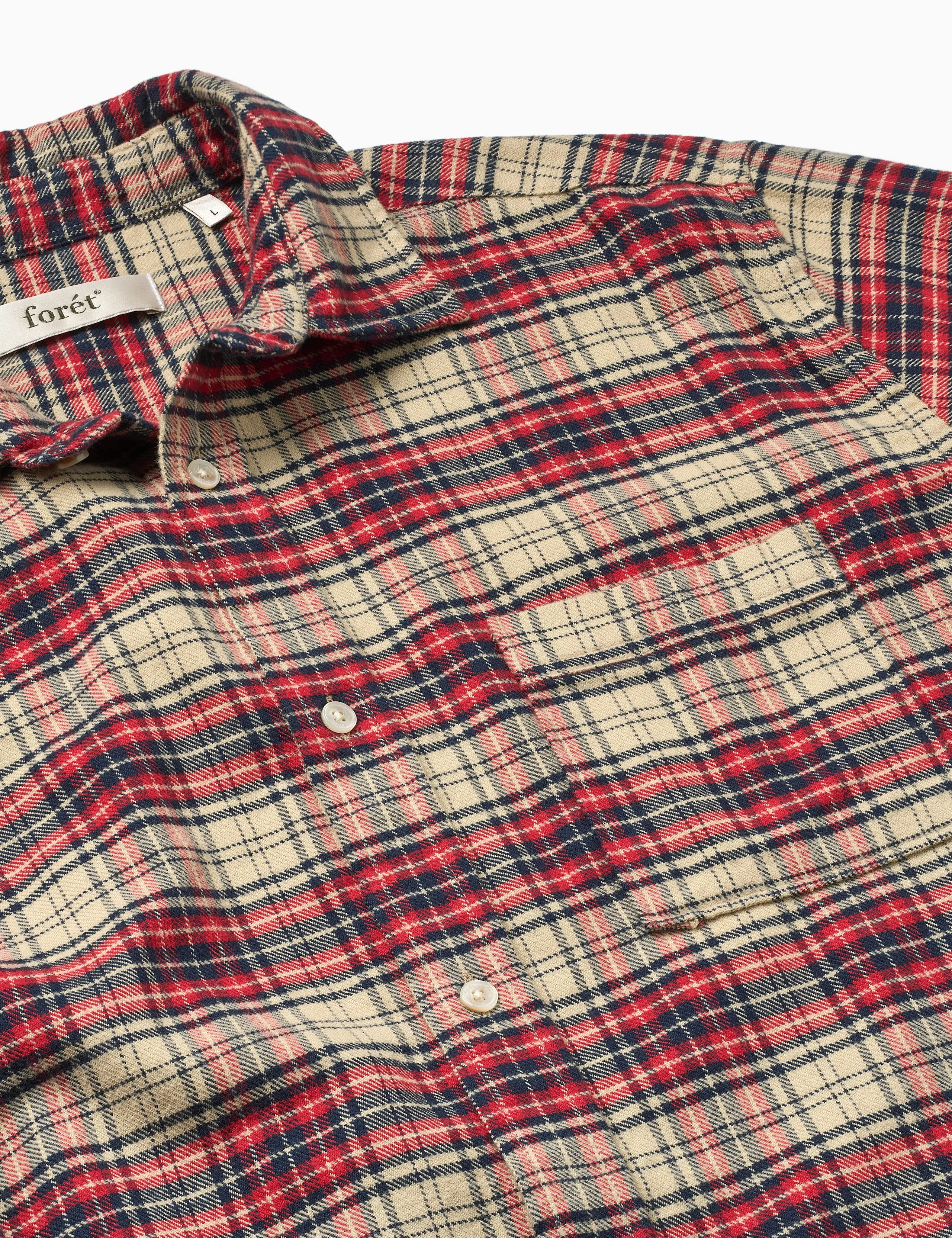 RIVER FLANNEL SHIRT - RED/NAVY/CLOUD sold by Foret product image thumbnail 2